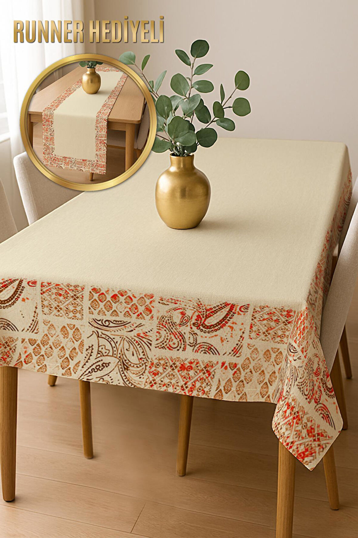 Şık Dokulu Leke Tutmaz Masa Örtüsü MSRT002