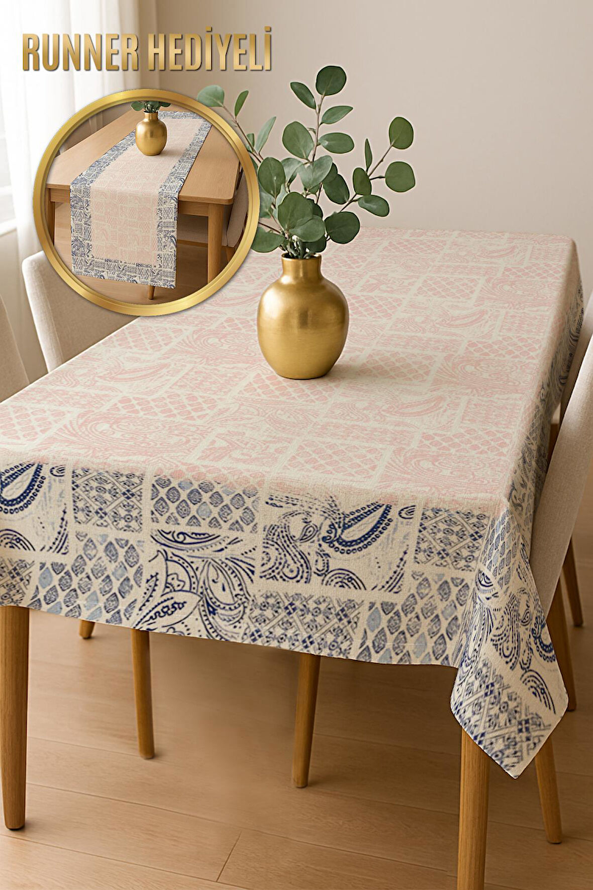 Şık Dokulu Leke Tutmaz Masa Örtüsü MSRT003
