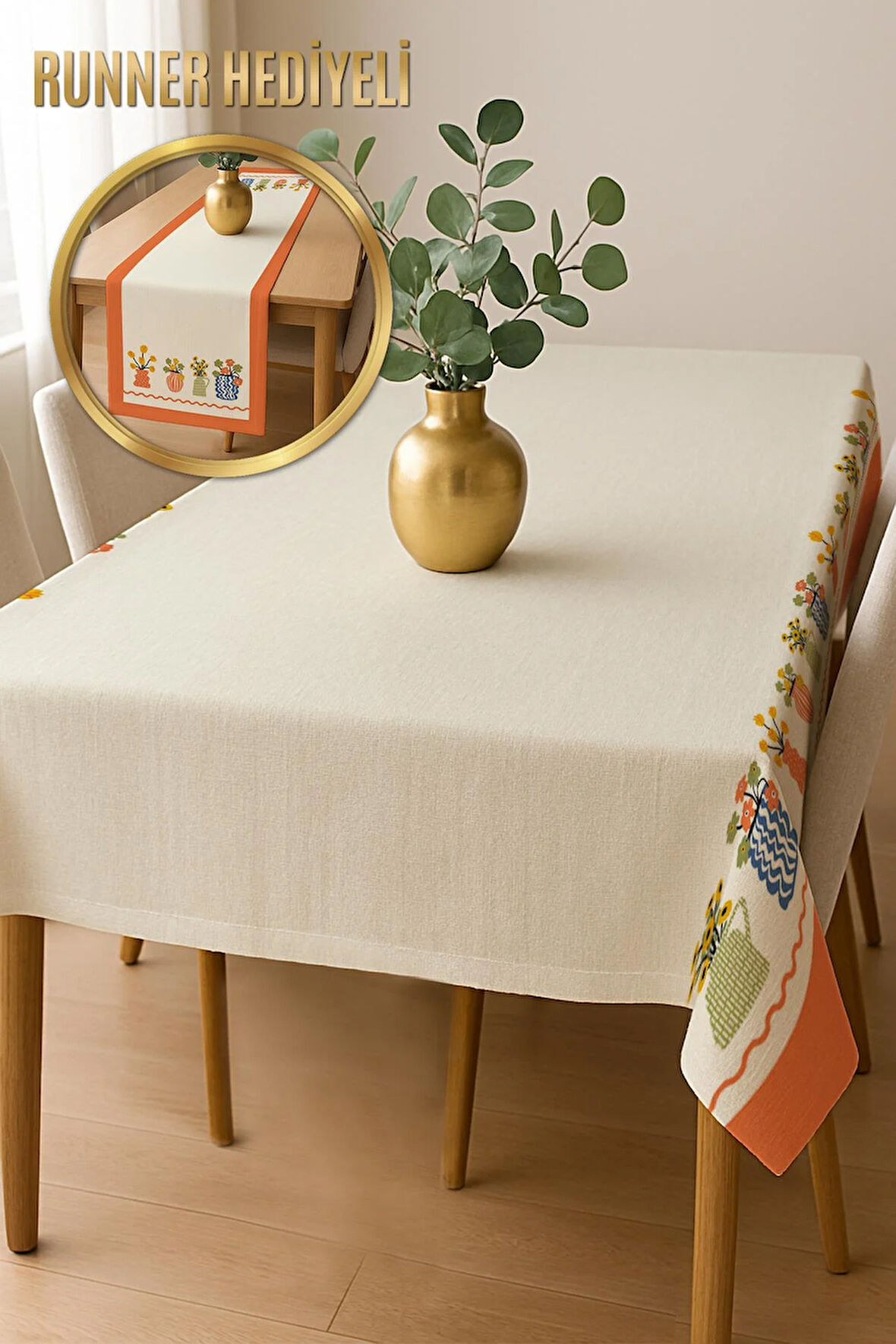 Şık Dokulu Leke Tutmaz Masa Örtüsü MSRT006