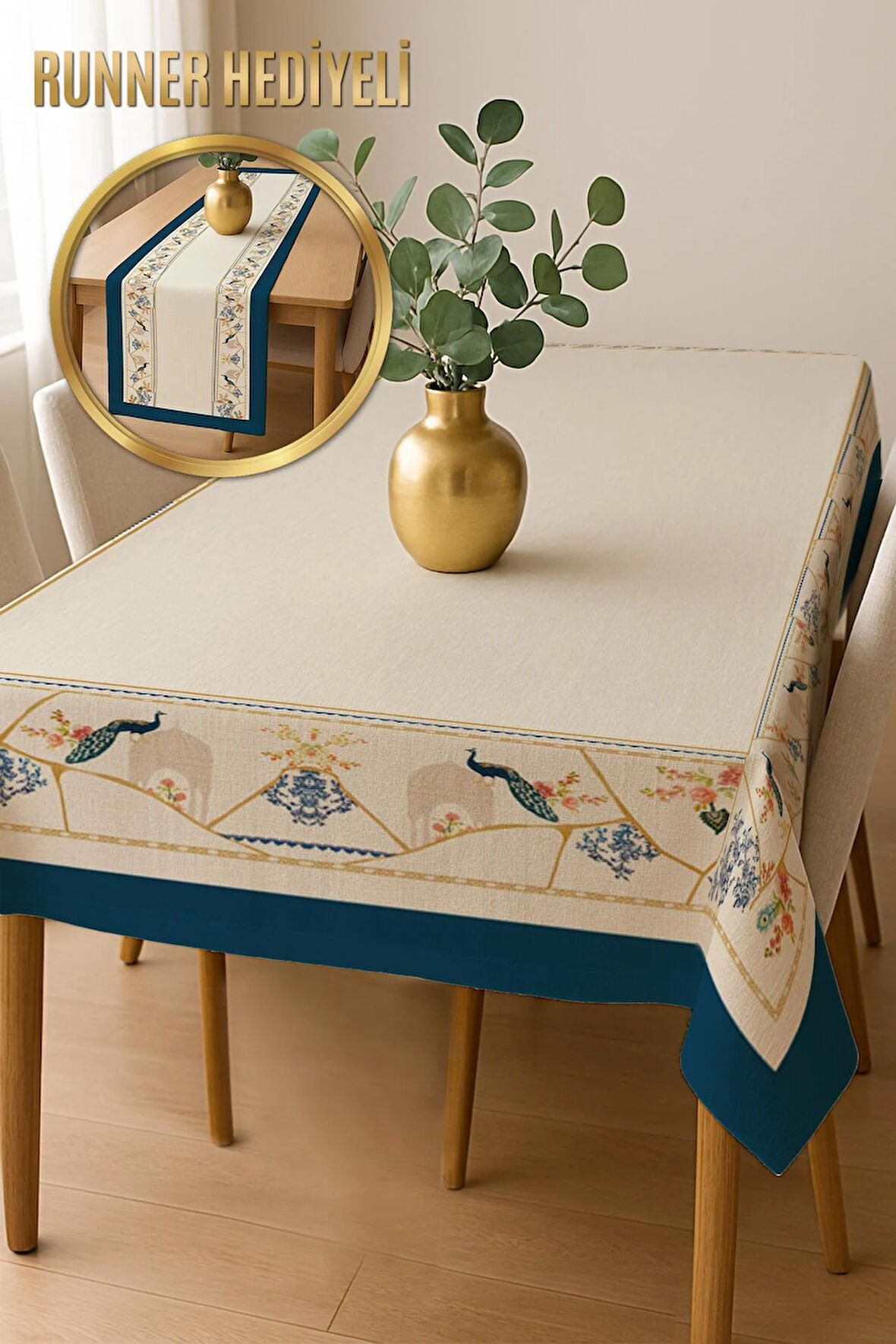 Şık Dokulu Leke Tutmaz Masa Örtüsü MSRT007