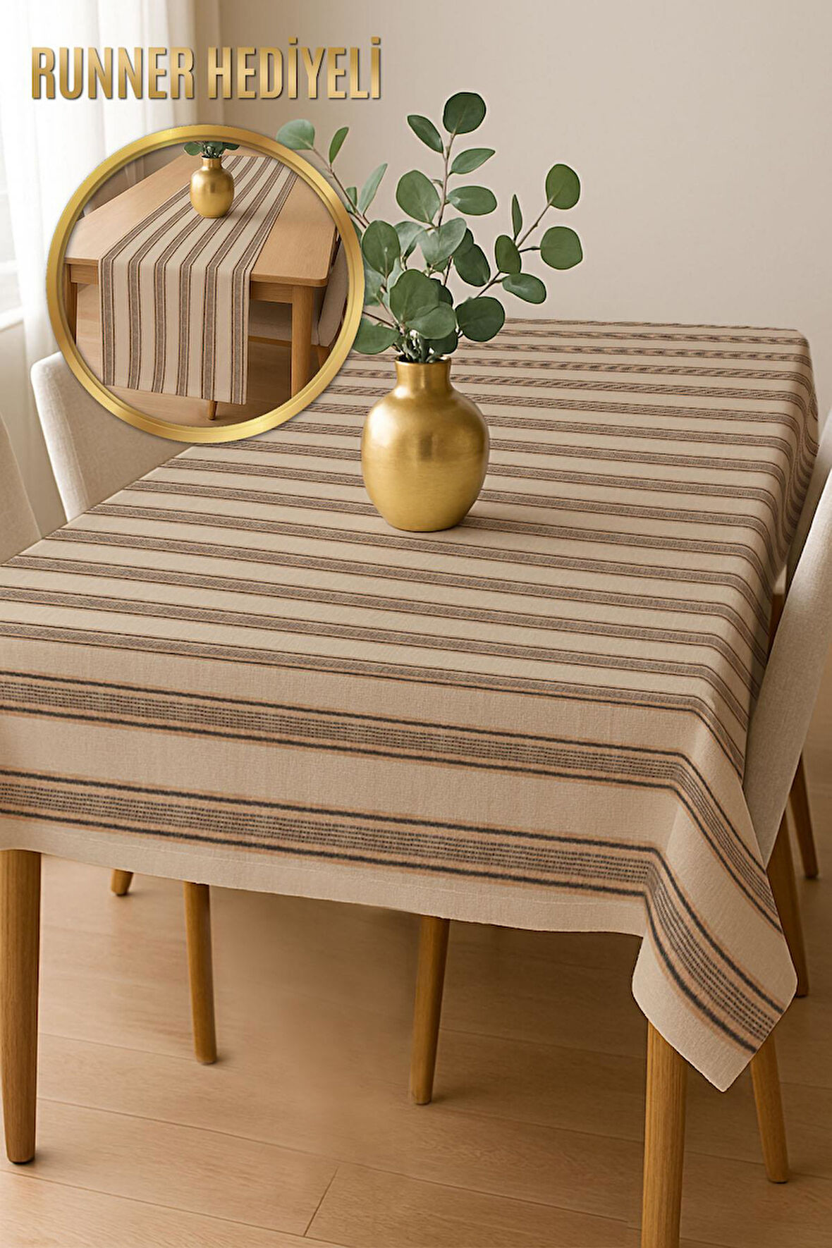 Şık Dokulu Leke Tutmaz Masa Örtüsü MSRT011