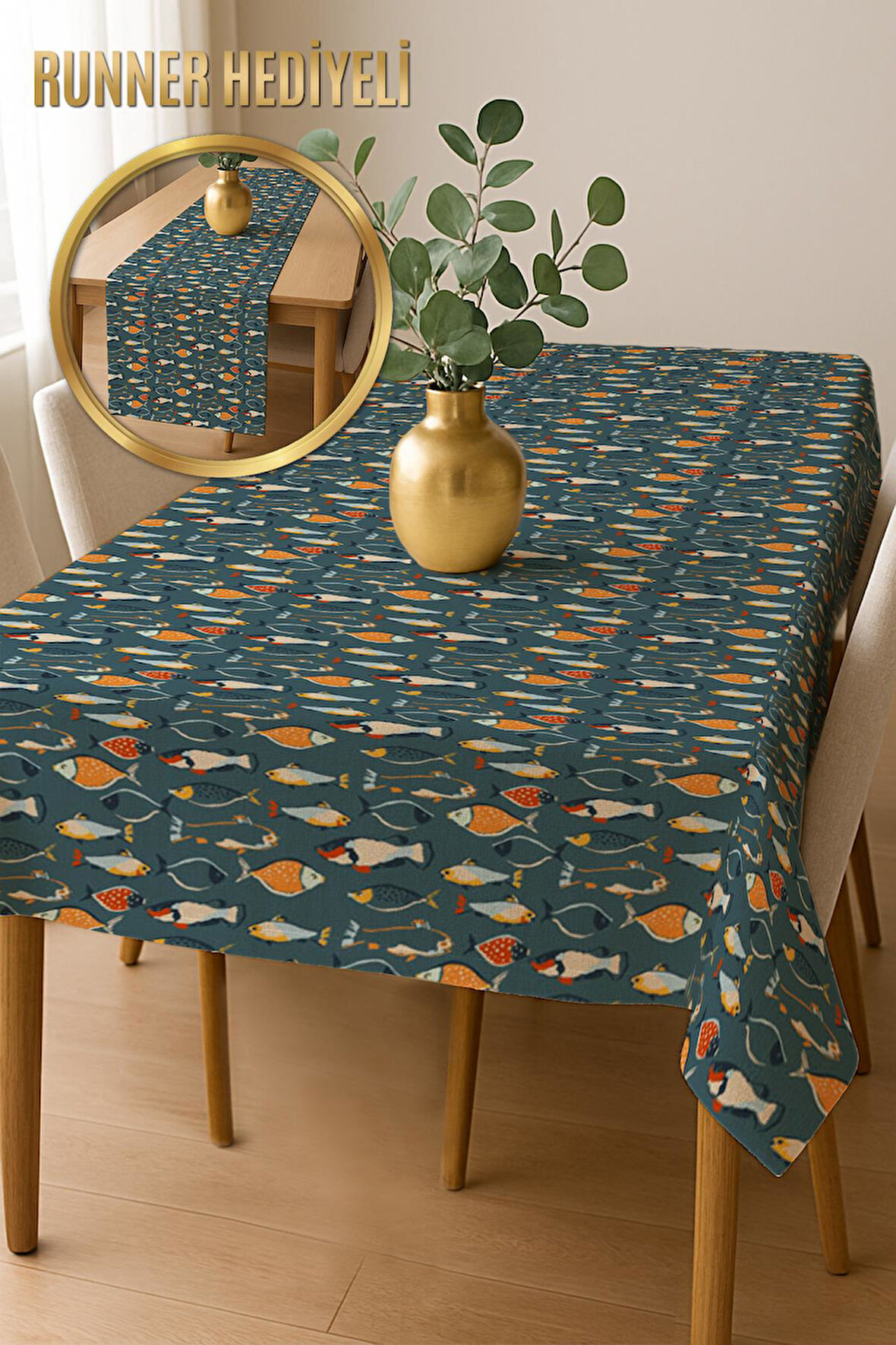 Şık Dokulu Leke Tutmaz Masa Örtüsü MSRT013