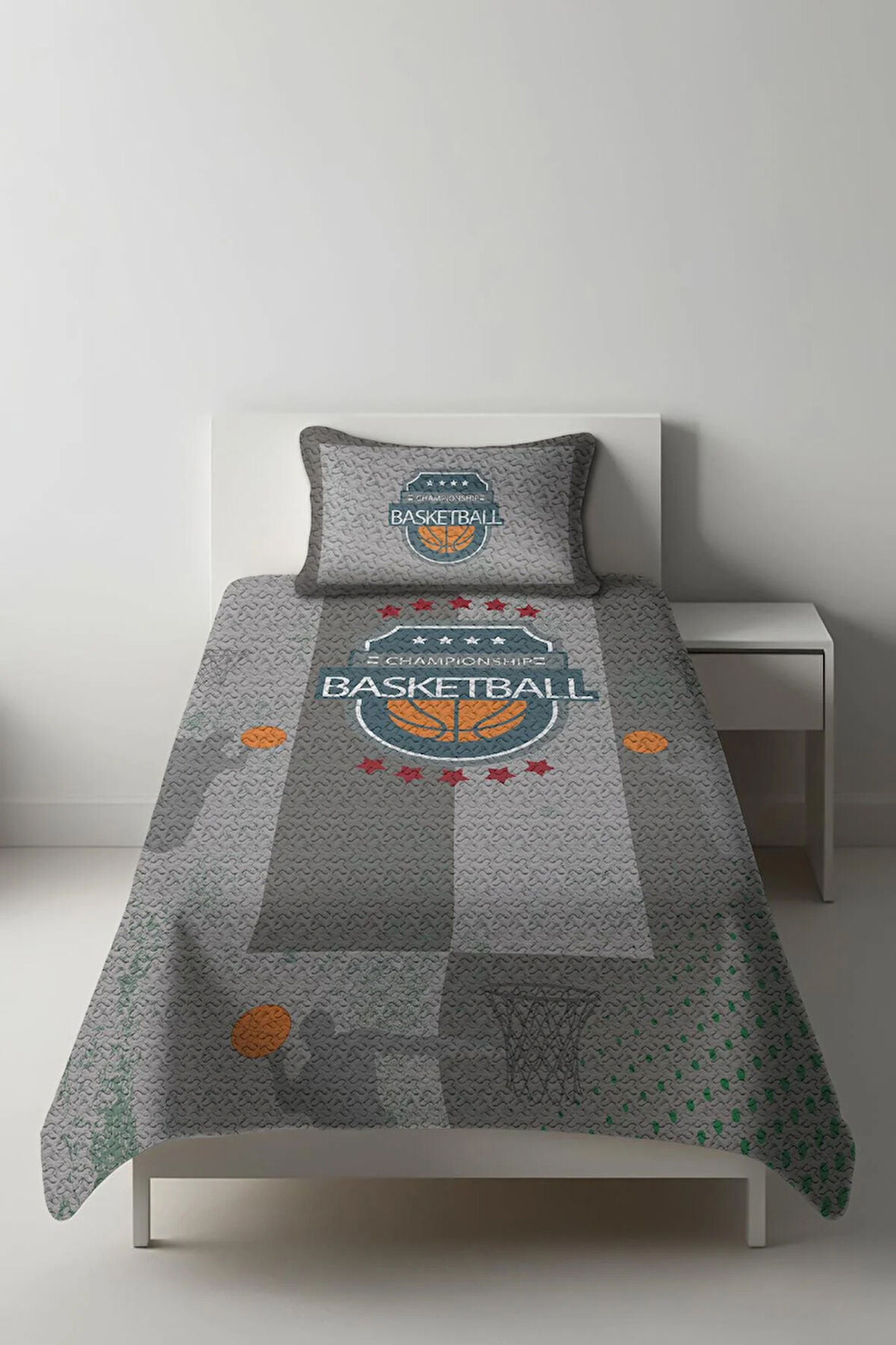 Parlak Kadife Kumaş Tek Kişilik Çocuk Yatak Örtüsü Seti (2 Parça) TKY0015