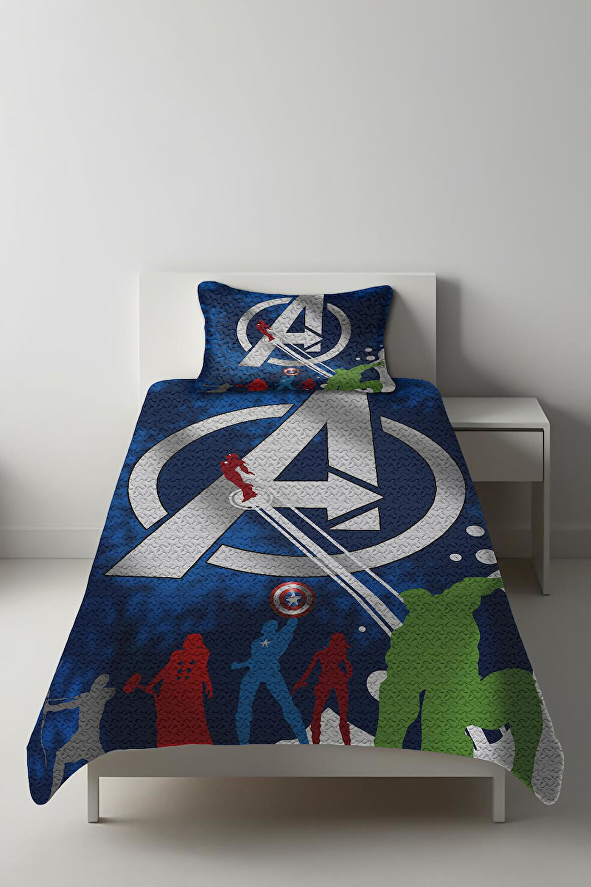 Parlak Kadife Kumaş Tek Kişilik Çocuk Yatak Örtüsü Seti (2 Parça) TKY0016