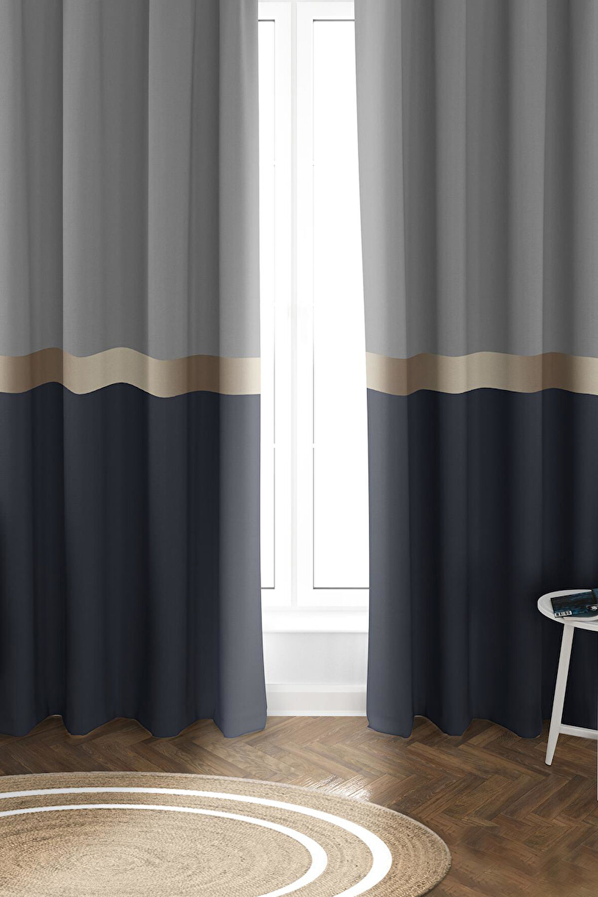 Parlak Saten Mikro Kumaş Çift Kanat Fon Perde Takımı PRD0001