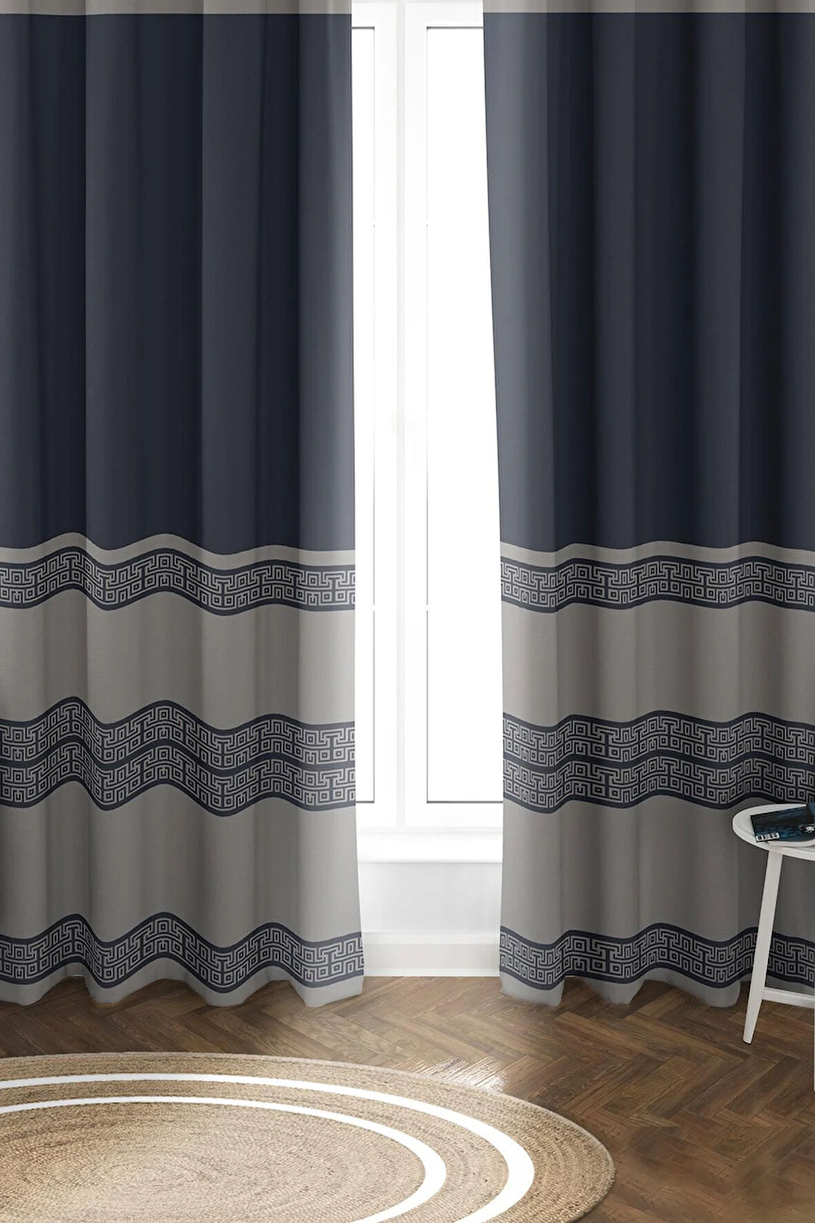 Parlak Saten Mikro Kumaş Çift Kanat Fon Perde Takımı PRD0005