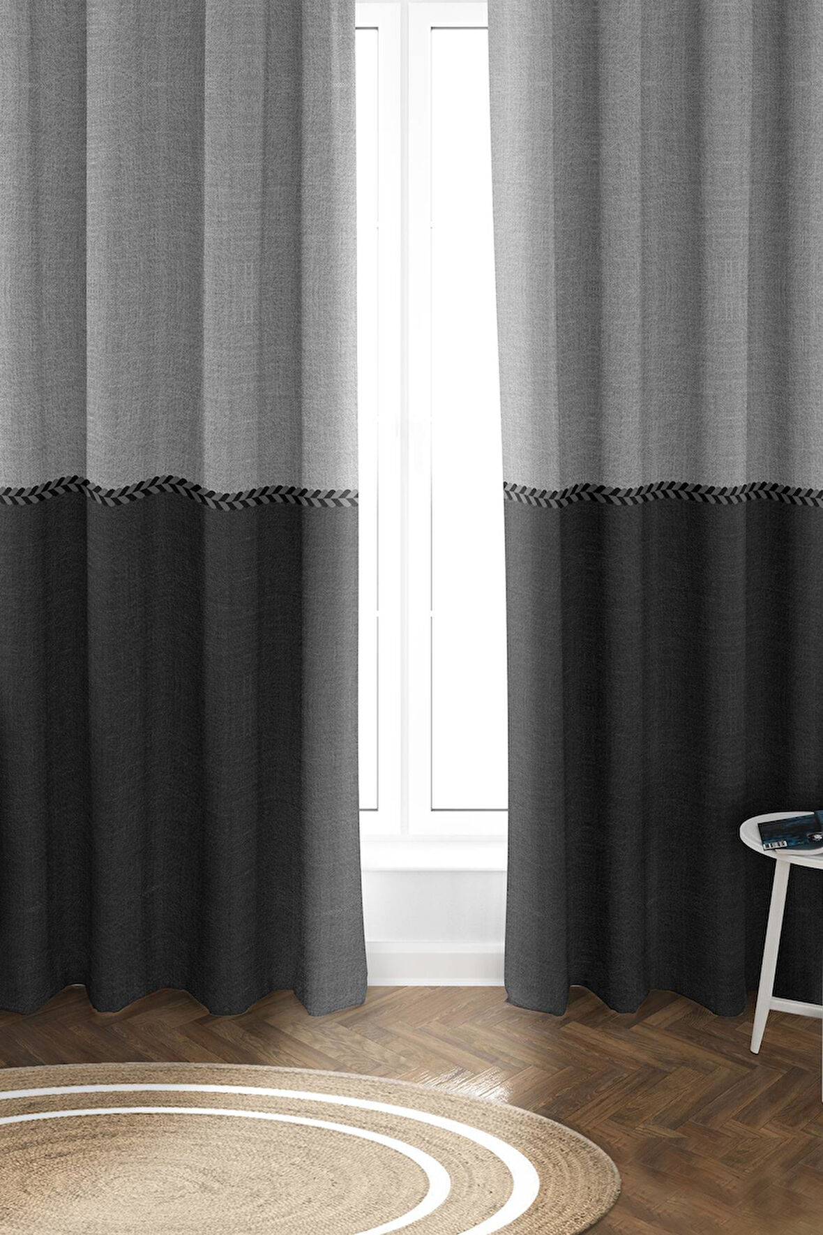 Parlak Saten Mikro Kumaş Çift Kanat Fon Perde Takımı PRD0007