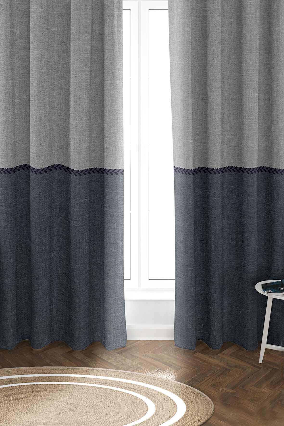 Parlak Saten Mikro Kumaş Çift Kanat Fon Perde Takımı PRD0009