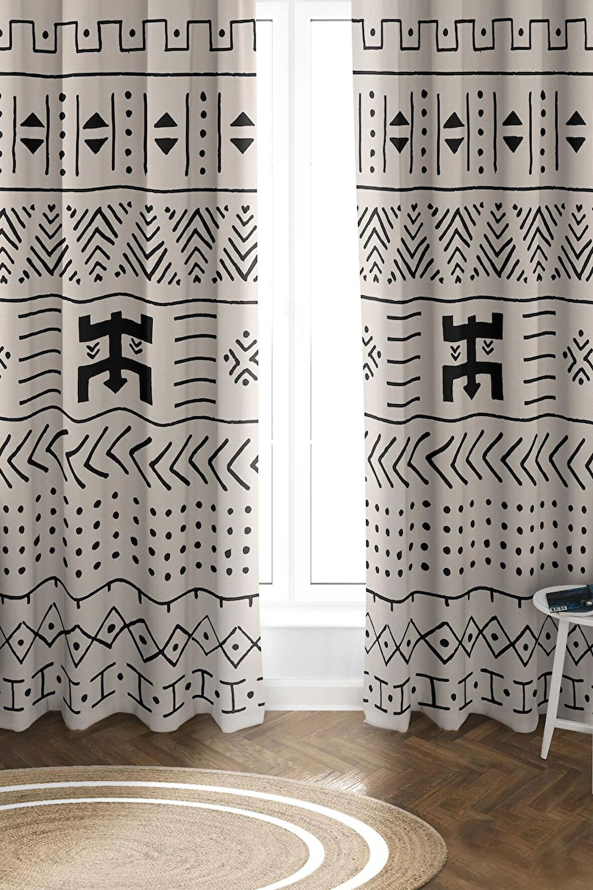 Parlak Saten Mikro Kumaş Çift Kanat Fon Perde Takımı PRD0011