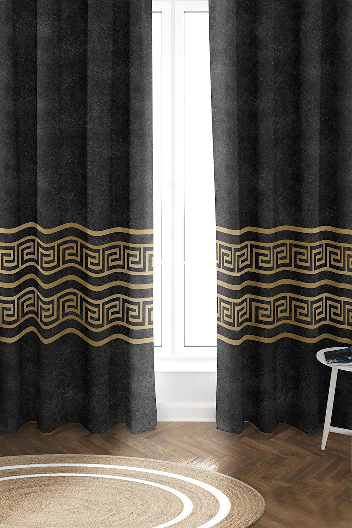 Parlak Saten Mikro Kumaş Çift Kanat Fon Perde Takımı PRD0012