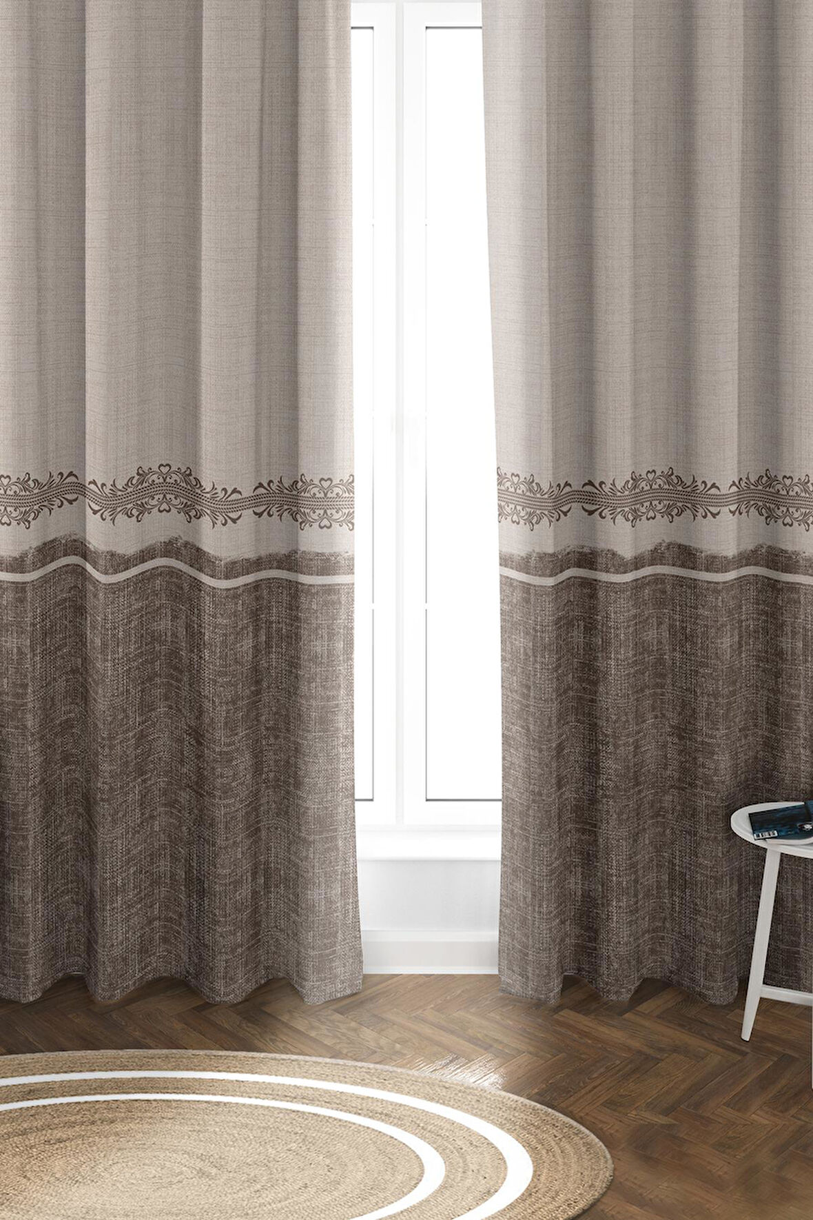 Parlak Saten Mikro Kumaş Çift Kanat Fon Perde Takımı PRD0014