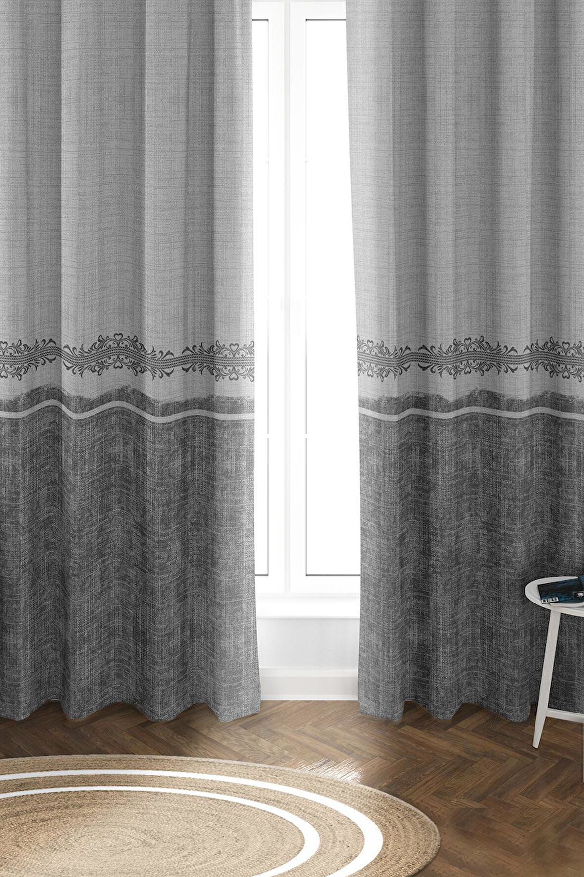 Parlak Saten Mikro Kumaş Çift Kanat Fon Perde Takımı PRD0015