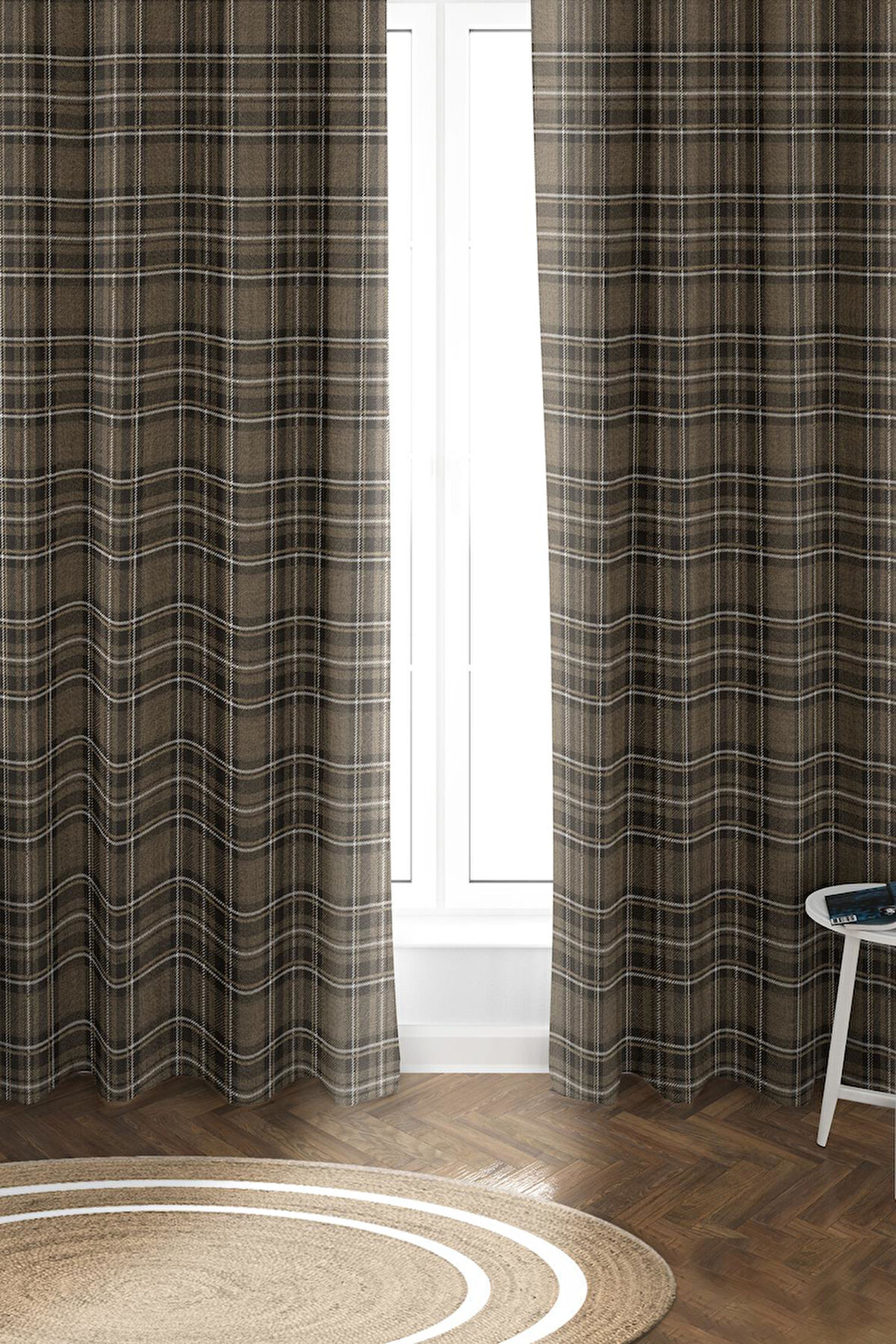 Parlak Saten Mikro Kumaş Çift Kanat Fon Perde Takımı PRD0016