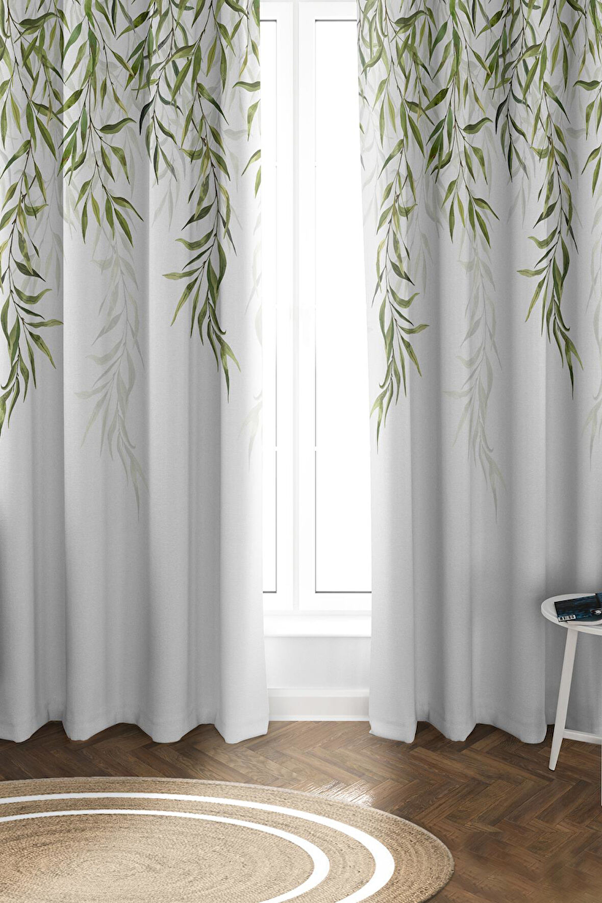 Parlak Saten Mikro Kumaş Çift Kanat Fon Perde Takımı PRD0021