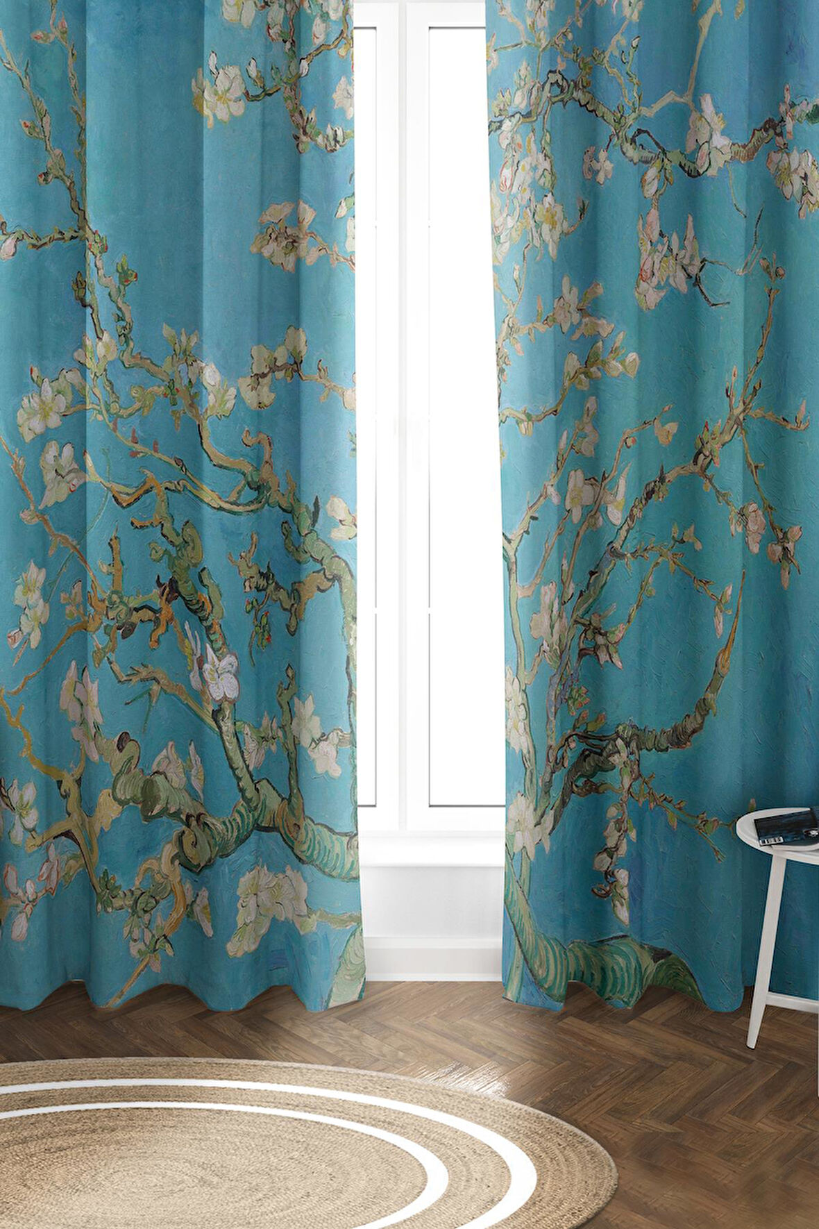 Parlak Saten Mikro Kumaş Çift Kanat Fon Perde Takımı PRD0024