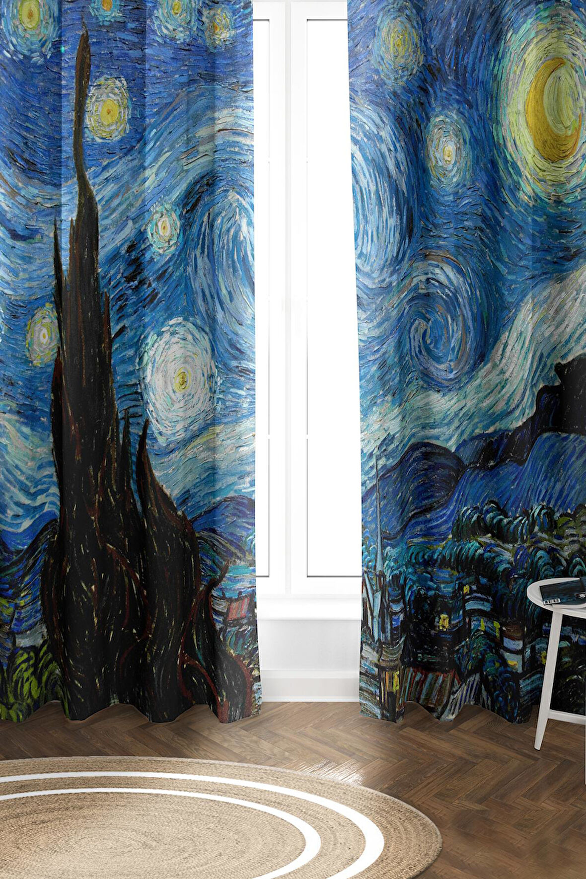 Parlak Saten Mikro Kumaş Çift Kanat Fon Perde Takımı PRD0025