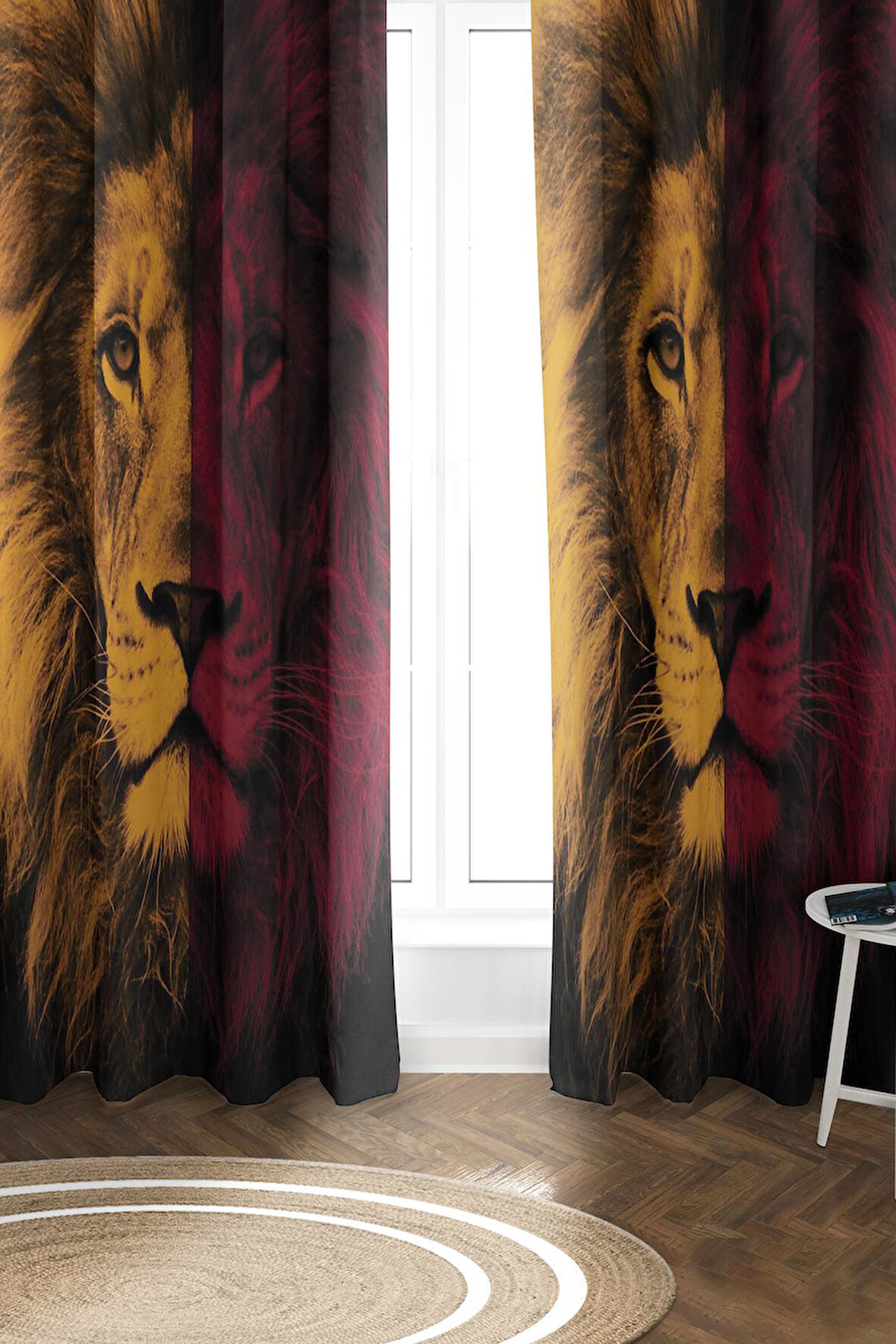 Parlak Saten Mikro Kumaş Çift Kanat Çocuk Odası Fon Perde Takımı PRD0028