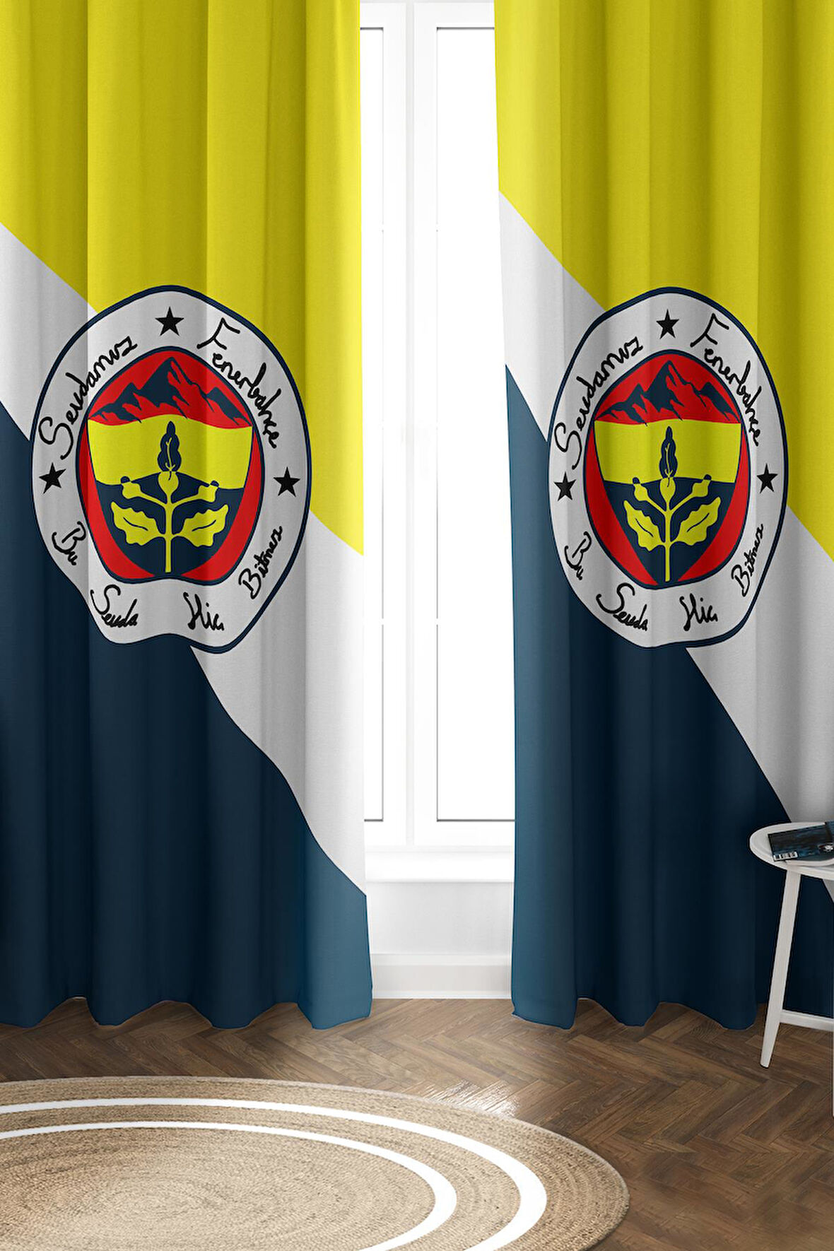 Parlak Saten Mikro Kumaş Çift Kanat Çocuk Odası Fon Perde Takımı PRD0054