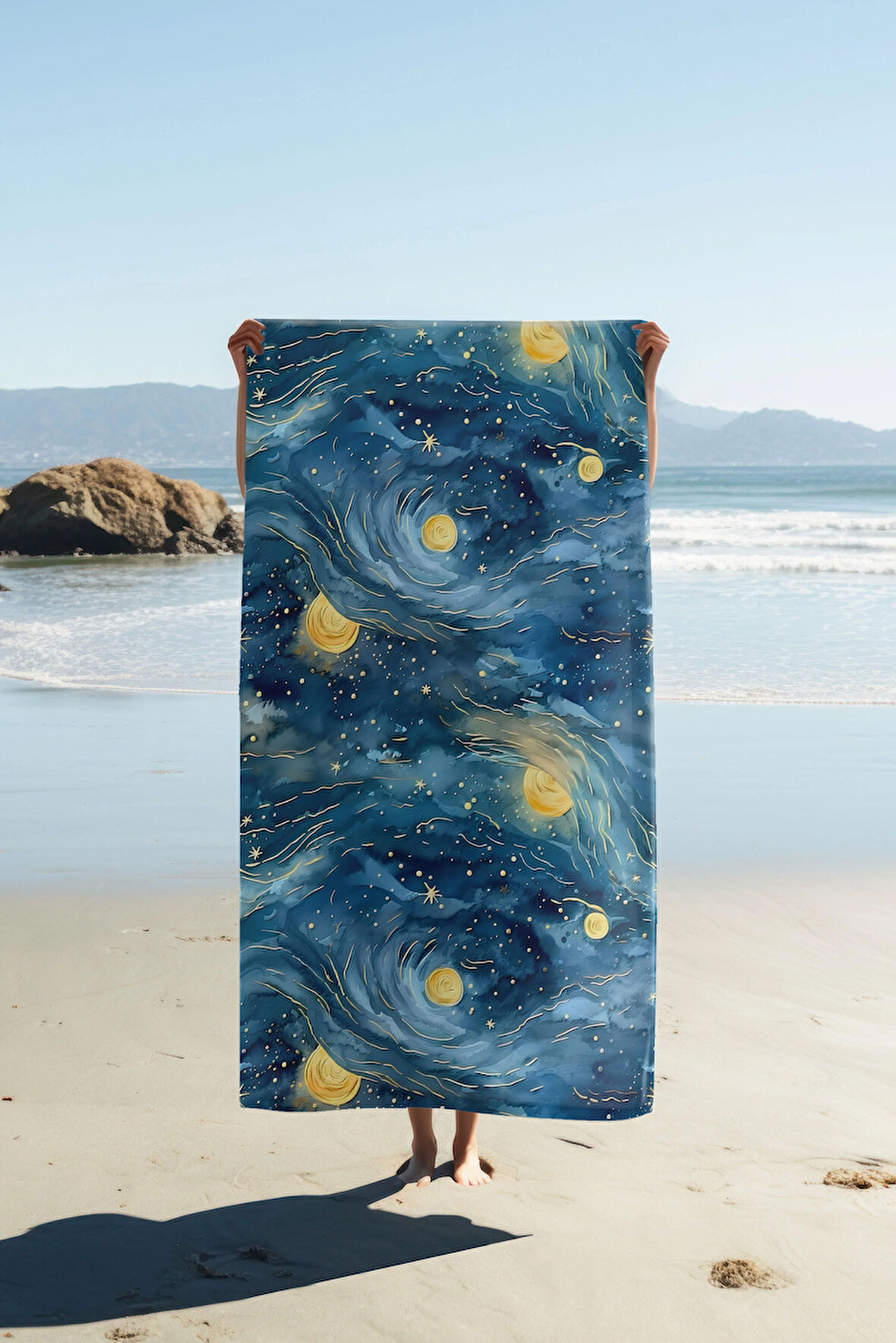 Dijital Baskı Plaj Deniz Havlusu Modern Desenli Peştamal (80X160 cm) HVL0058