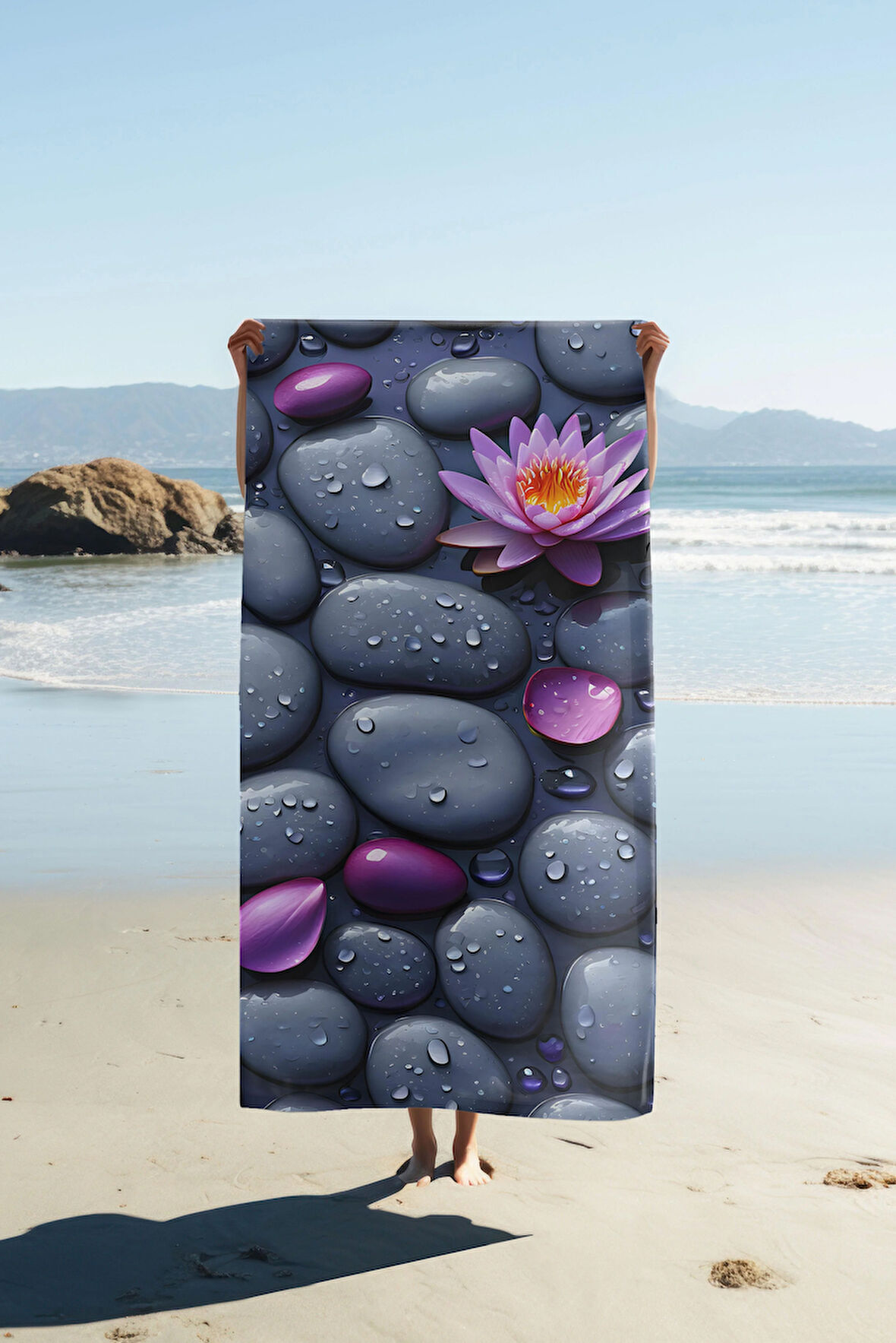 Dijital Baskı Plaj Deniz Havlusu Modern Desenli Peştamal (80X160 cm) HVL0059