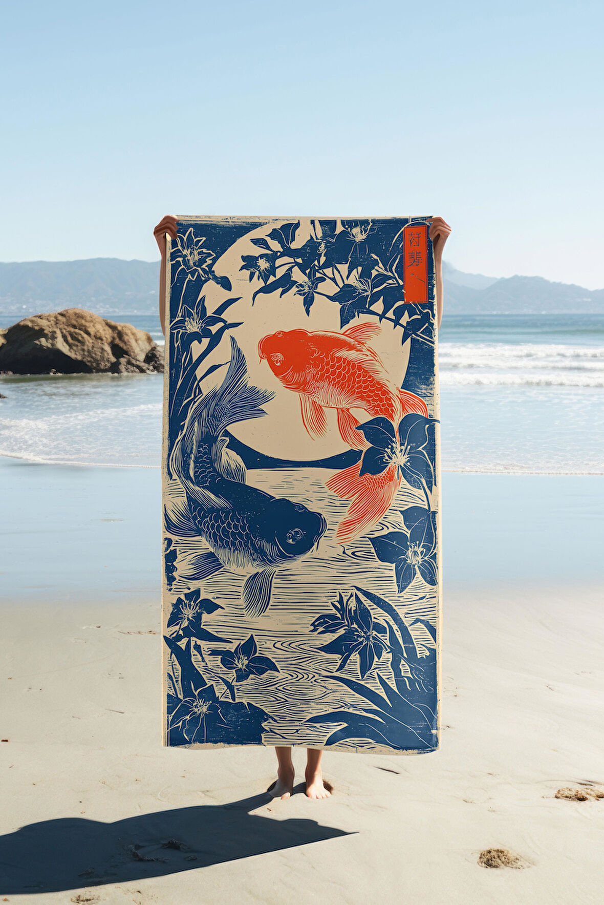 Dijital Baskı Plaj Deniz Havlusu Modern Desenli Peştamal (80X160 cm) HVL0064