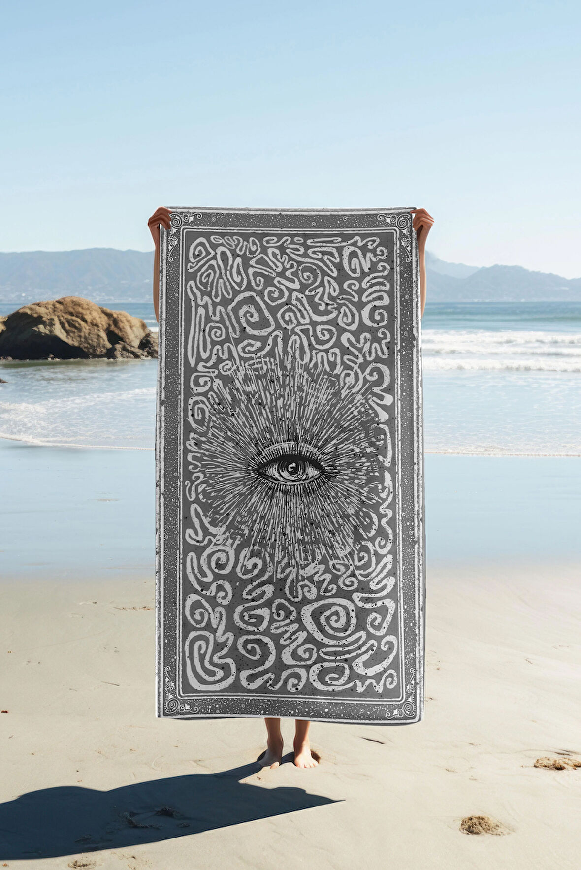 Dijital Baskı Plaj Deniz Havlusu Modern Desenli Peştamal (80X160 cm) HVL0065