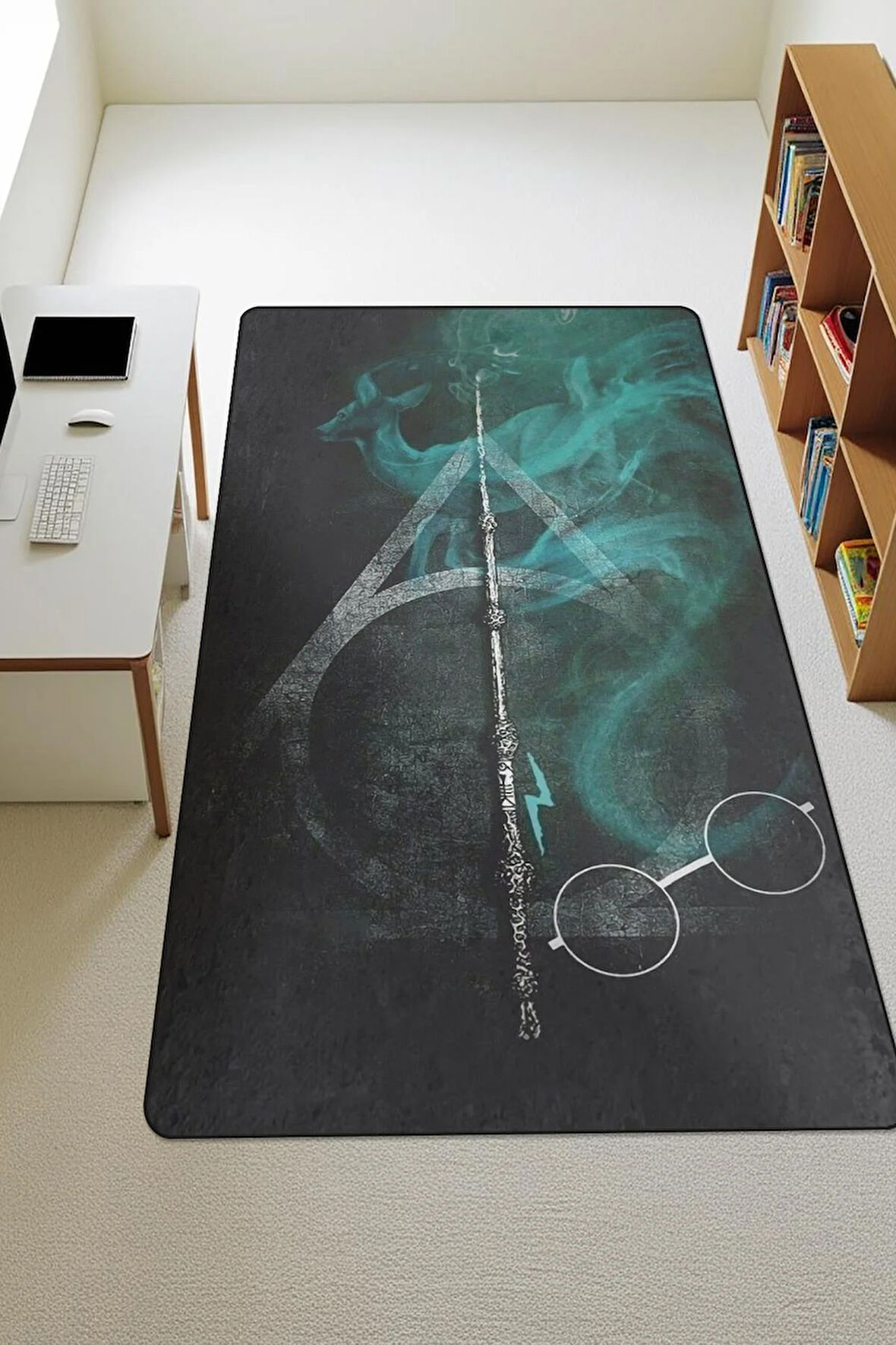  Parlak Kadife Kumaş Dijital Baskı Dot Kaymaz Tabanlı Çocuk ve Genç Odası Halısı H1047