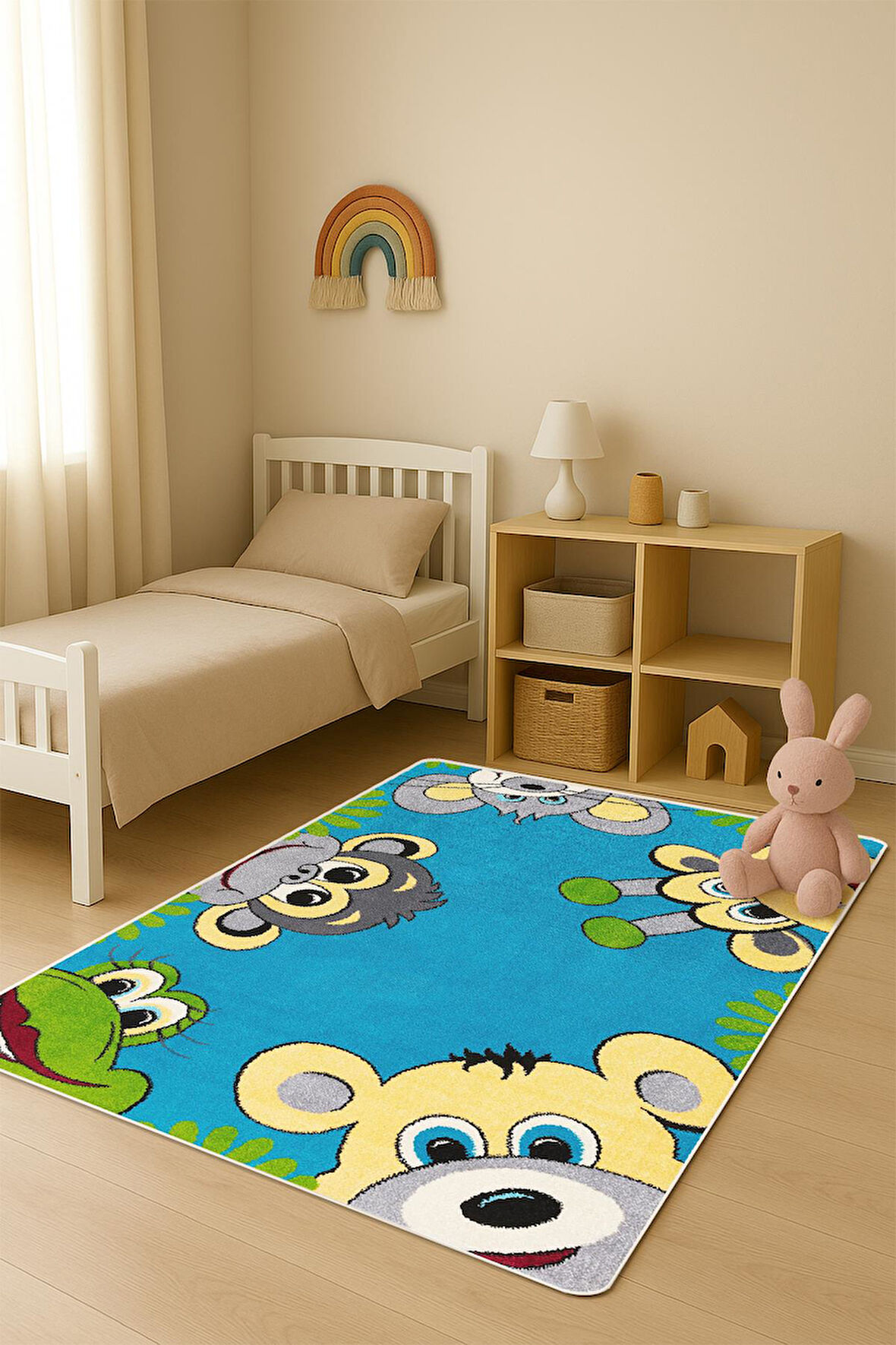  Parlak Kadife Kumaş Dijital Baskı Dot Kaymaz Tabanlı Çocuk ve Genç Odası Halısı H1134