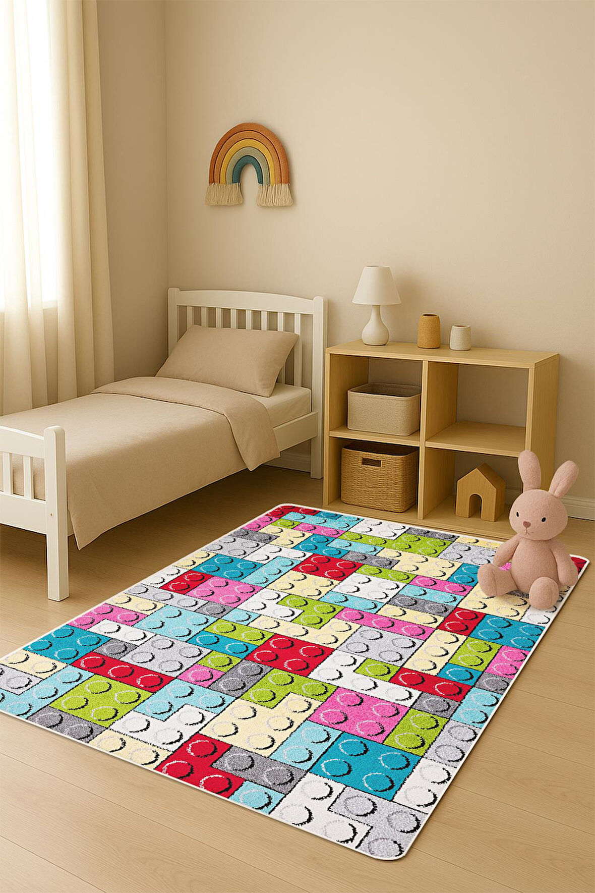  Parlak Kadife Kumaş Dijital Baskı Dot Kaymaz Tabanlı Çocuk ve Genç Odası Halısı H1135