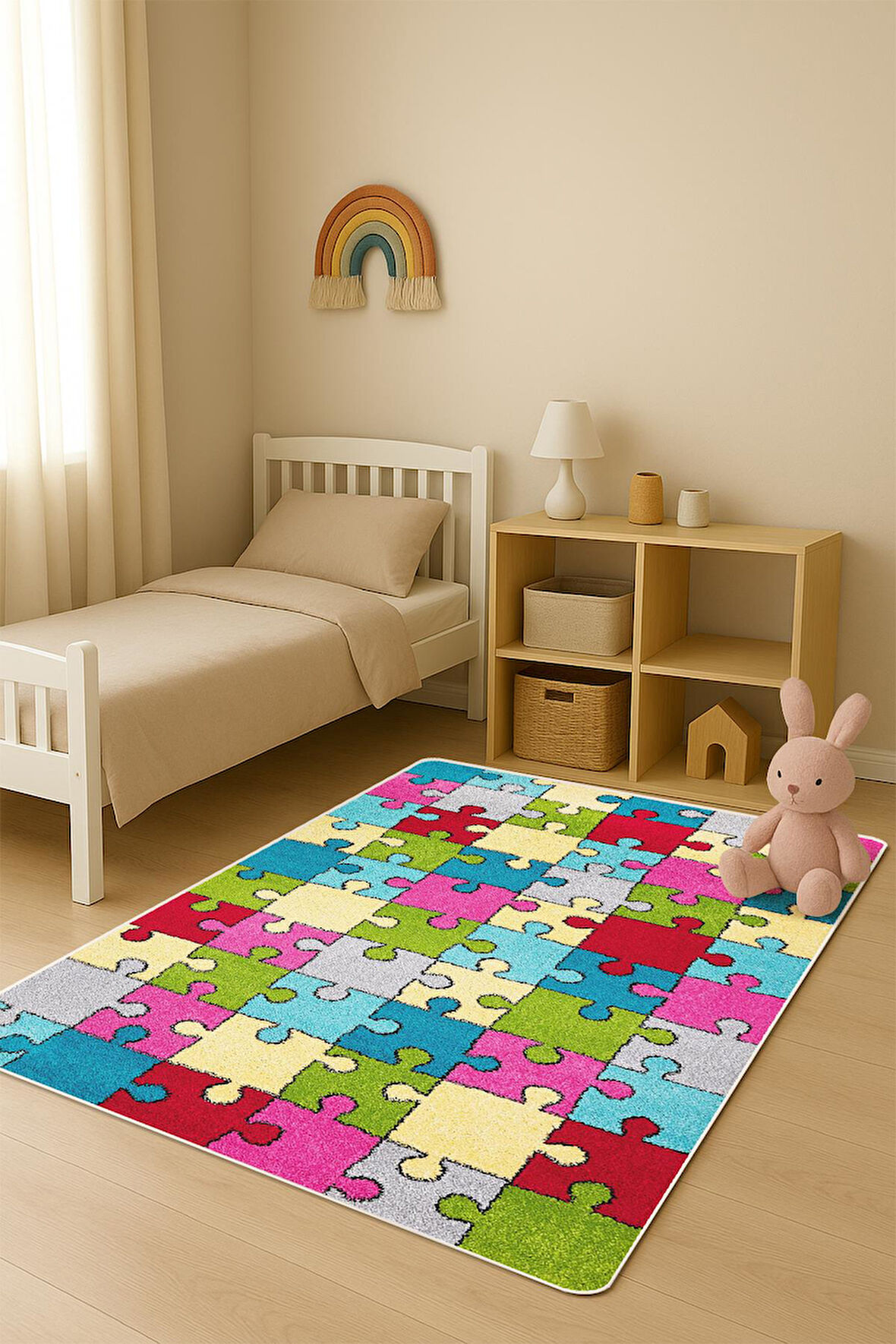  Parlak Kadife Kumaş Dijital Baskı Dot Kaymaz Tabanlı Çocuk ve Genç Odası Halısı H1136