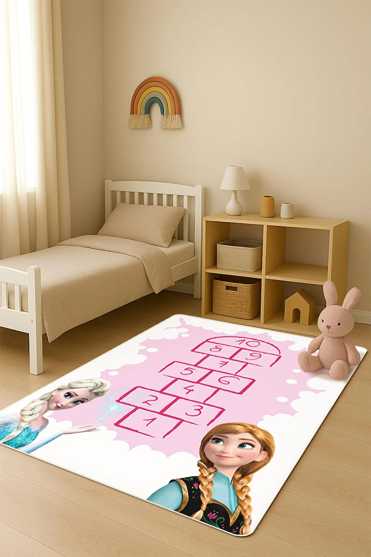  Parlak Kadife Kumaş Dijital Baskı Dot Kaymaz Tabanlı Çocuk ve Genç Odası Halısı H0979