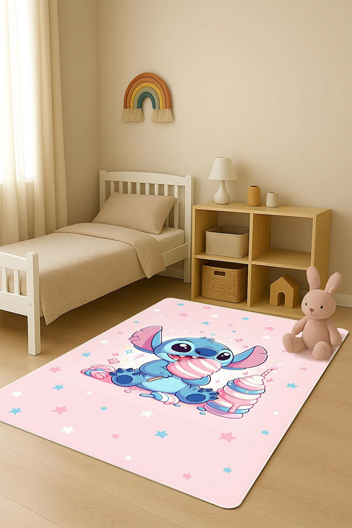  Parlak Kadife Kumaş Dijital Baskı Dot Kaymaz Tabanlı Çocuk ve Genç Odası Halısı H0986