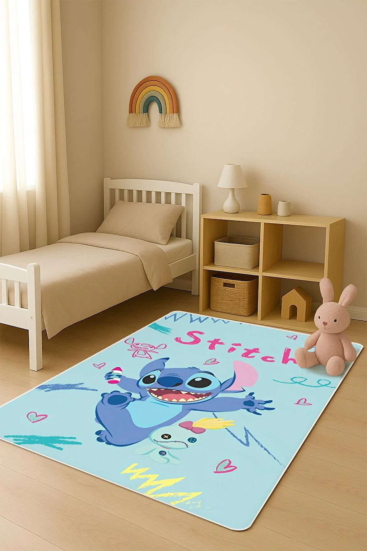  Parlak Kadife Kumaş Dijital Baskı Dot Kaymaz Tabanlı Çocuk ve Genç Odası Halısı H0991