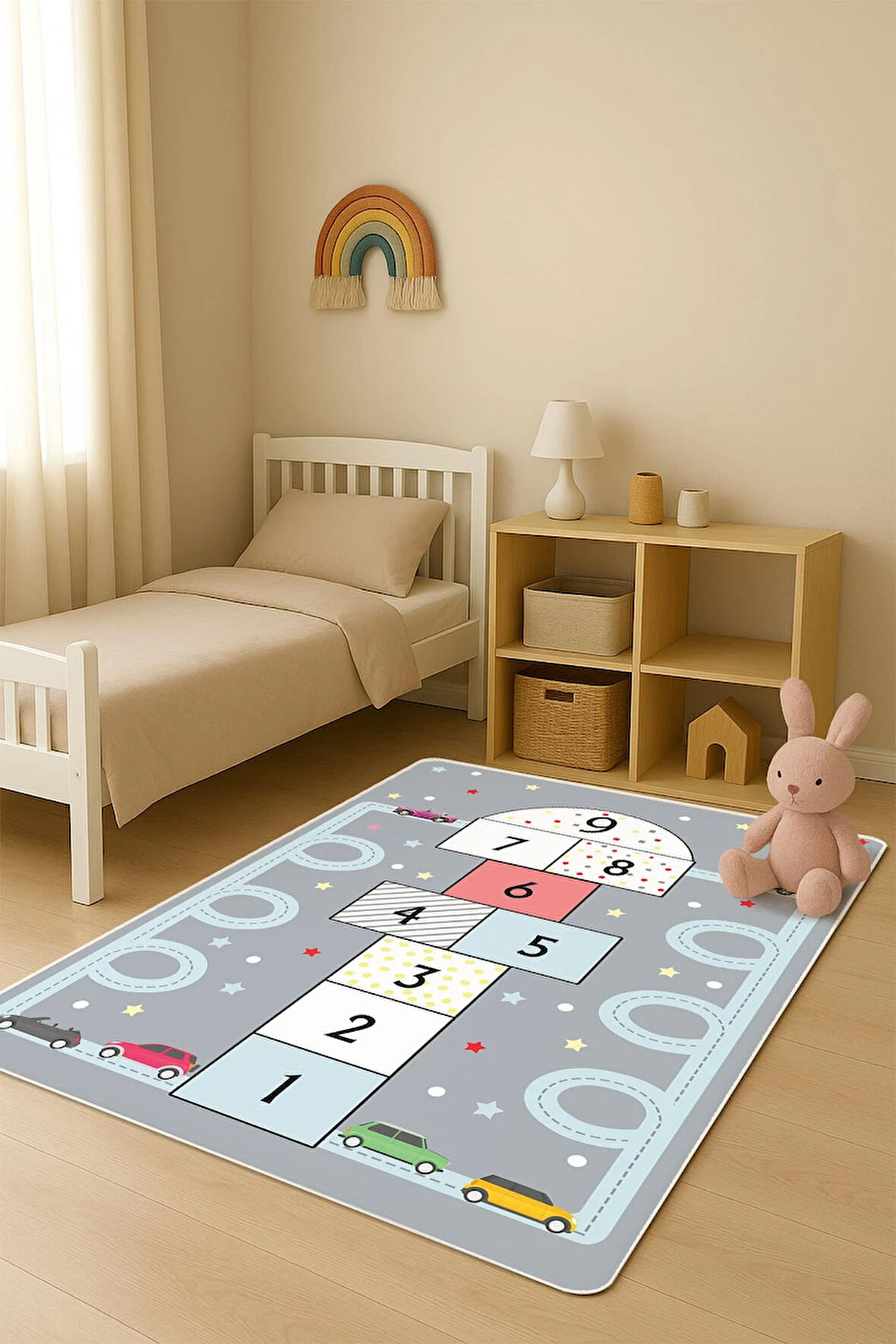  Parlak Kadife Kumaş Dijital Baskı Dot Kaymaz Tabanlı Çocuk ve Genç Odası Halısı H0751