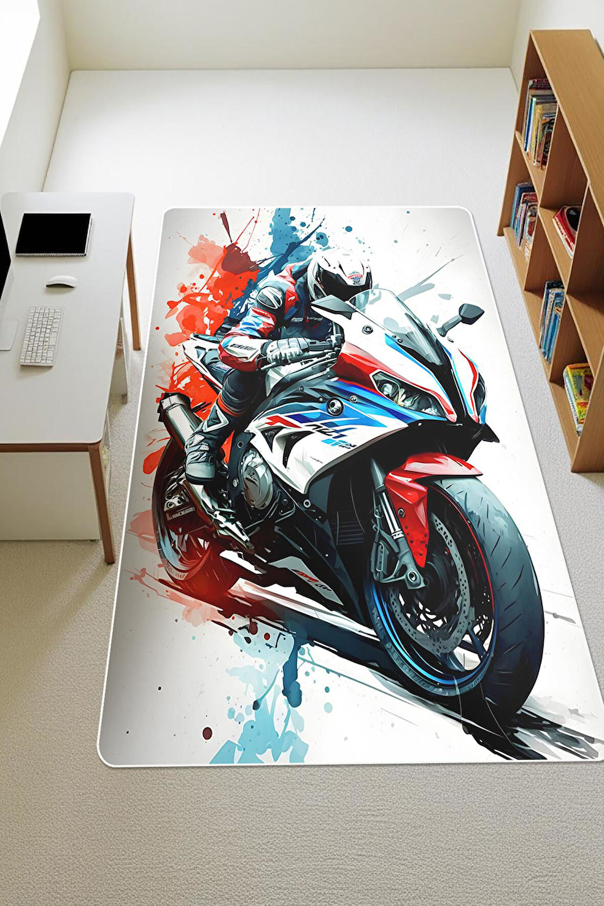  Parlak Kadife Kumaş Dijital Baskı Dot Kaymaz Tabanlı Çocuk ve Genç Odası Halısı H0668