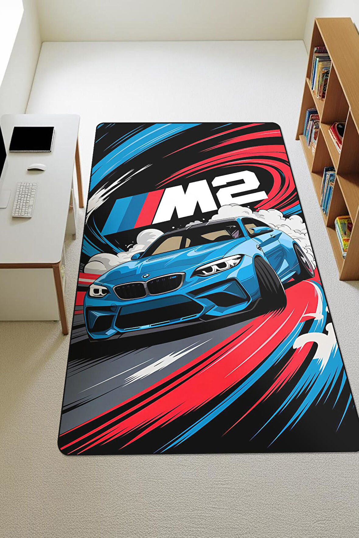  Parlak Kadife Kumaş Dijital Baskı Dot Kaymaz Tabanlı Çocuk ve Genç Odası Halısı H0672