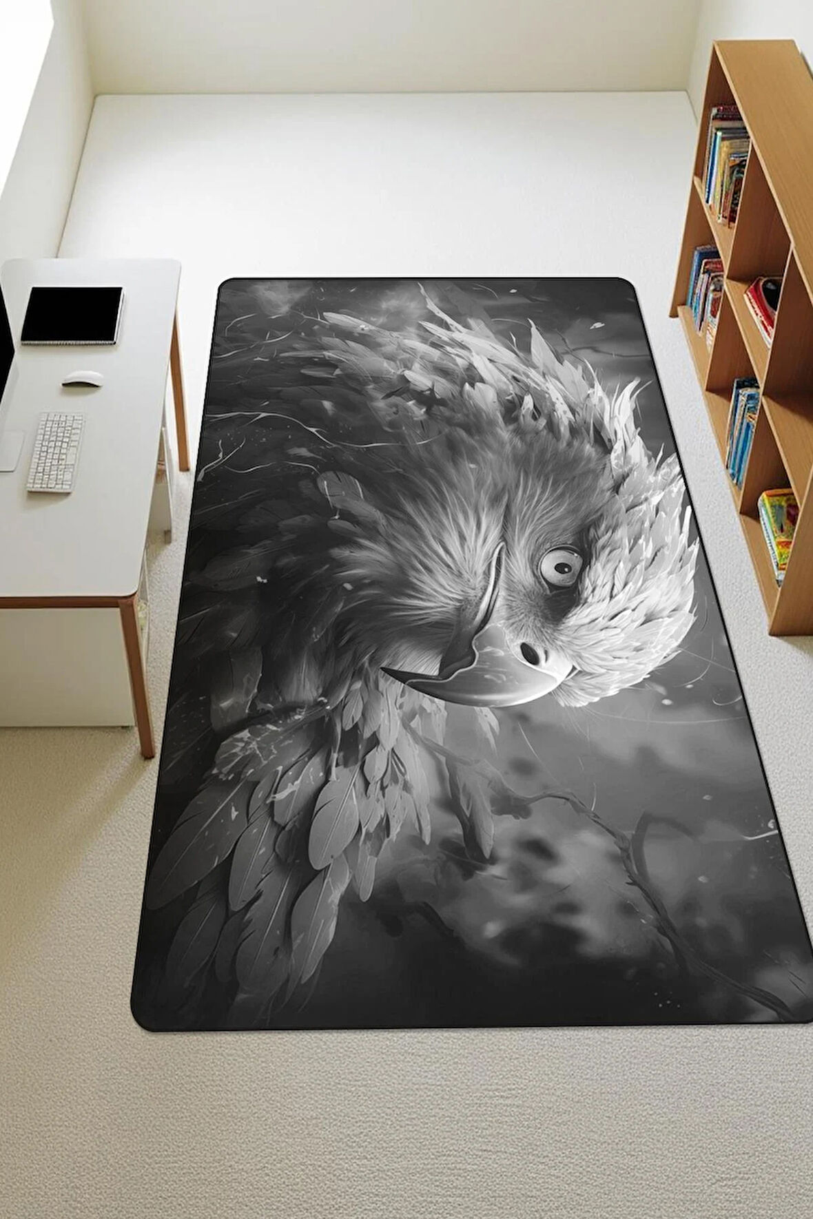  Parlak Kadife Kumaş Dijital Baskı Dot Kaymaz Tabanlı Çocuk ve Genç Odası Halısı H0709