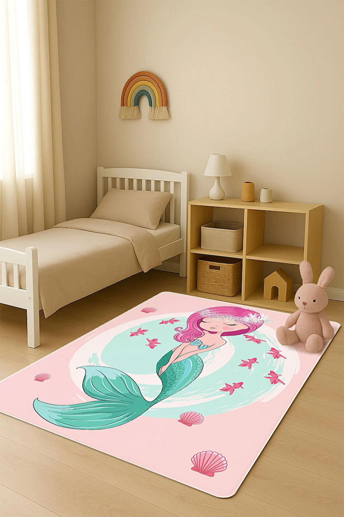  Parlak Kadife Kumaş Dijital Baskı Dot Kaymaz Tabanlı Çocuk ve Genç Odası Halısı H0610