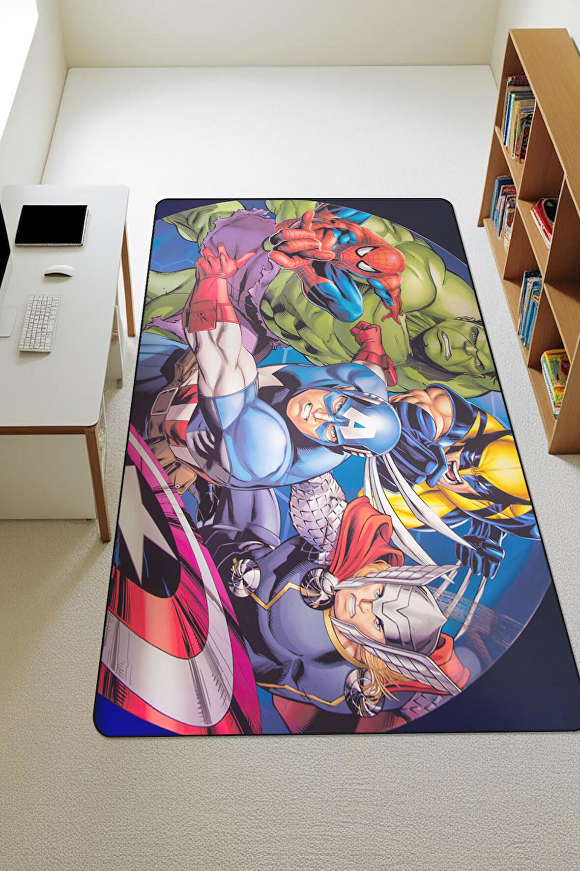  Parlak Kadife Kumaş Dijital Baskı Dot Kaymaz Tabanlı Çocuk ve Genç Odası Halısı H0559