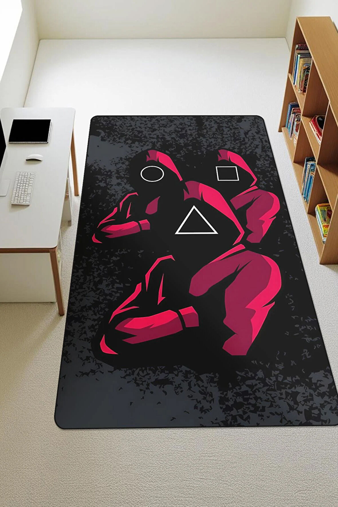  Parlak Kadife Kumaş Dijital Baskı Dot Kaymaz Tabanlı Çocuk ve Genç Odası Halısı H0533