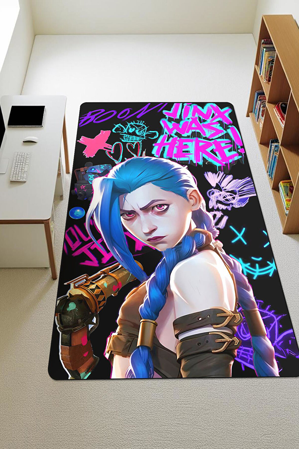  Parlak Kadife Kumaş Dijital Baskı Dot Kaymaz Tabanlı Çocuk ve Genç Odası Halısı H0475