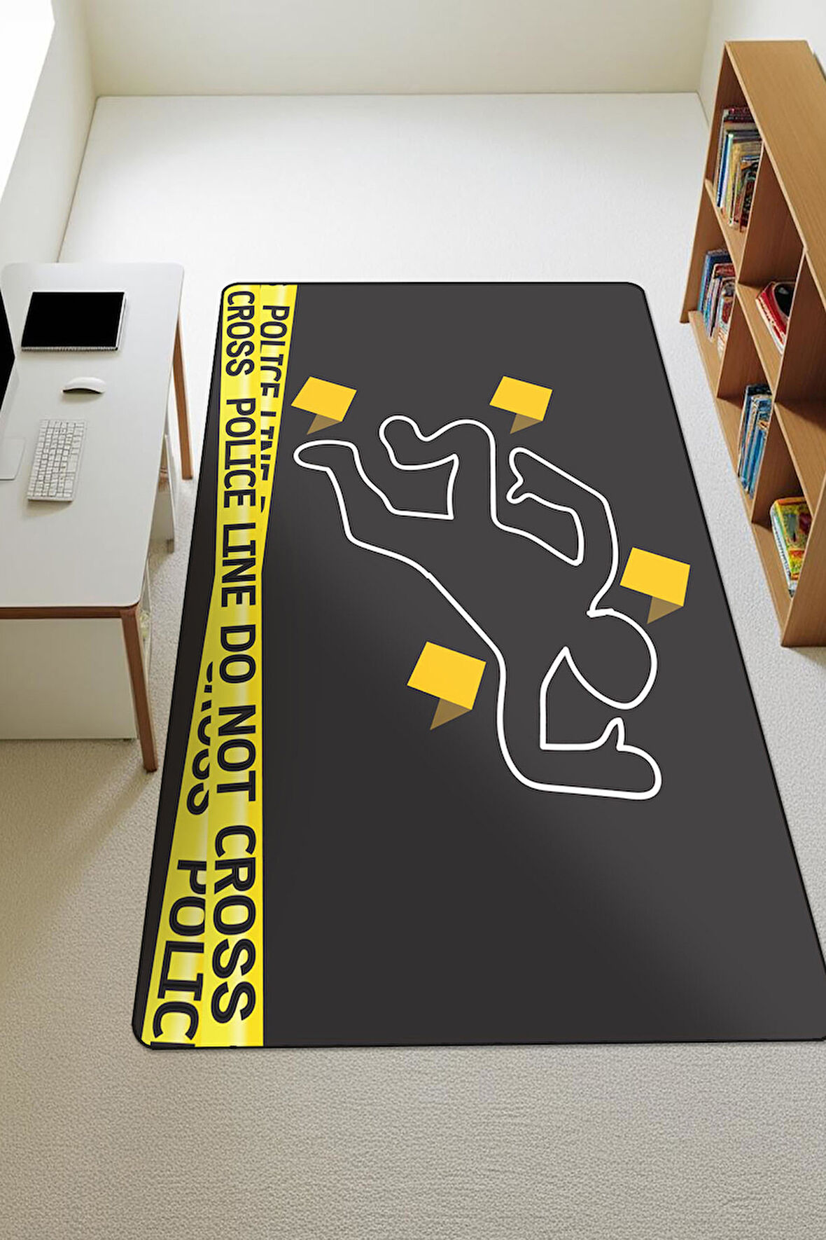 Modern Desenli Dijital Baskı Kaymaz Taban Halı H1024