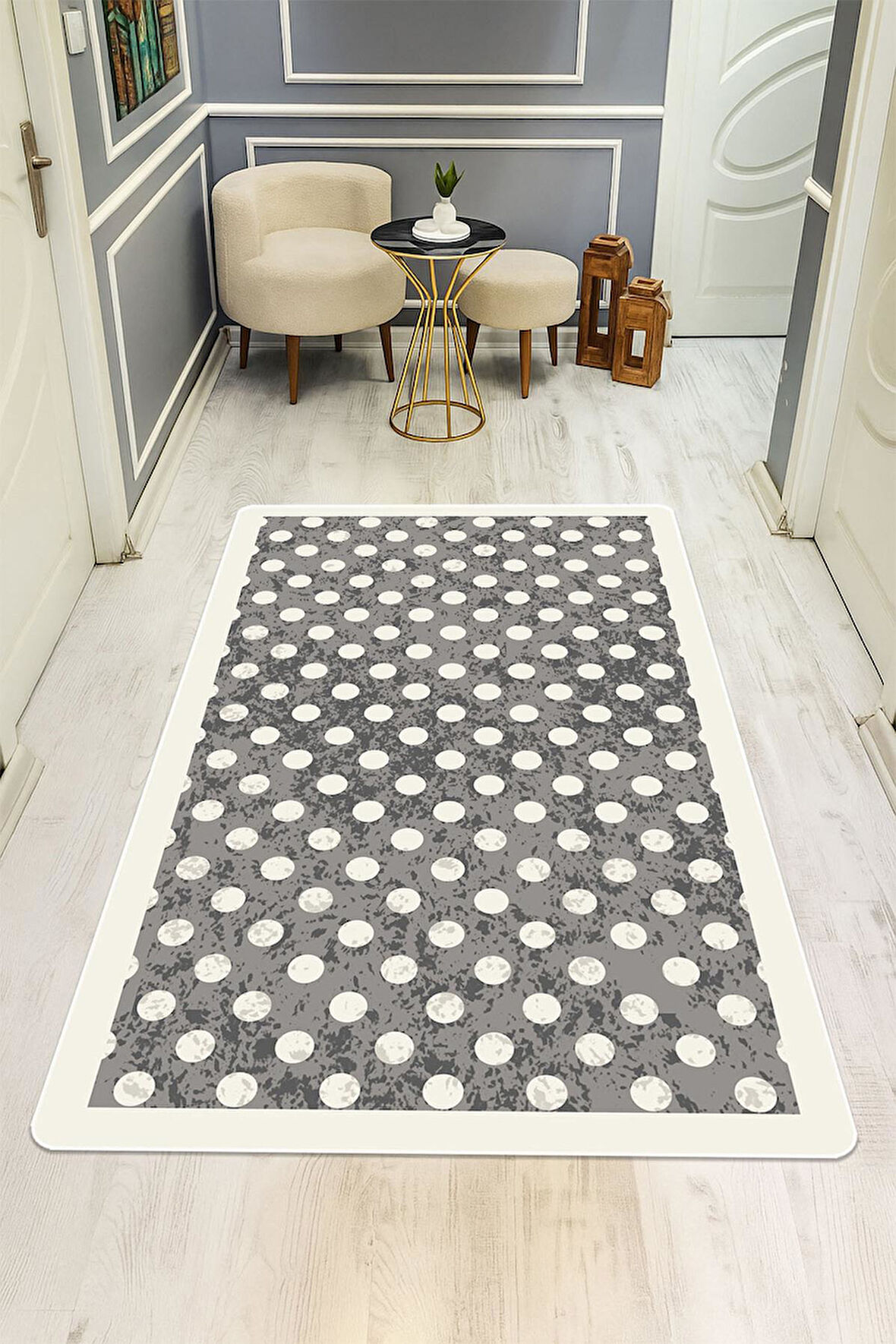 Modern Desenli Dijital Baskı Kaymaz Taban Halı H0288