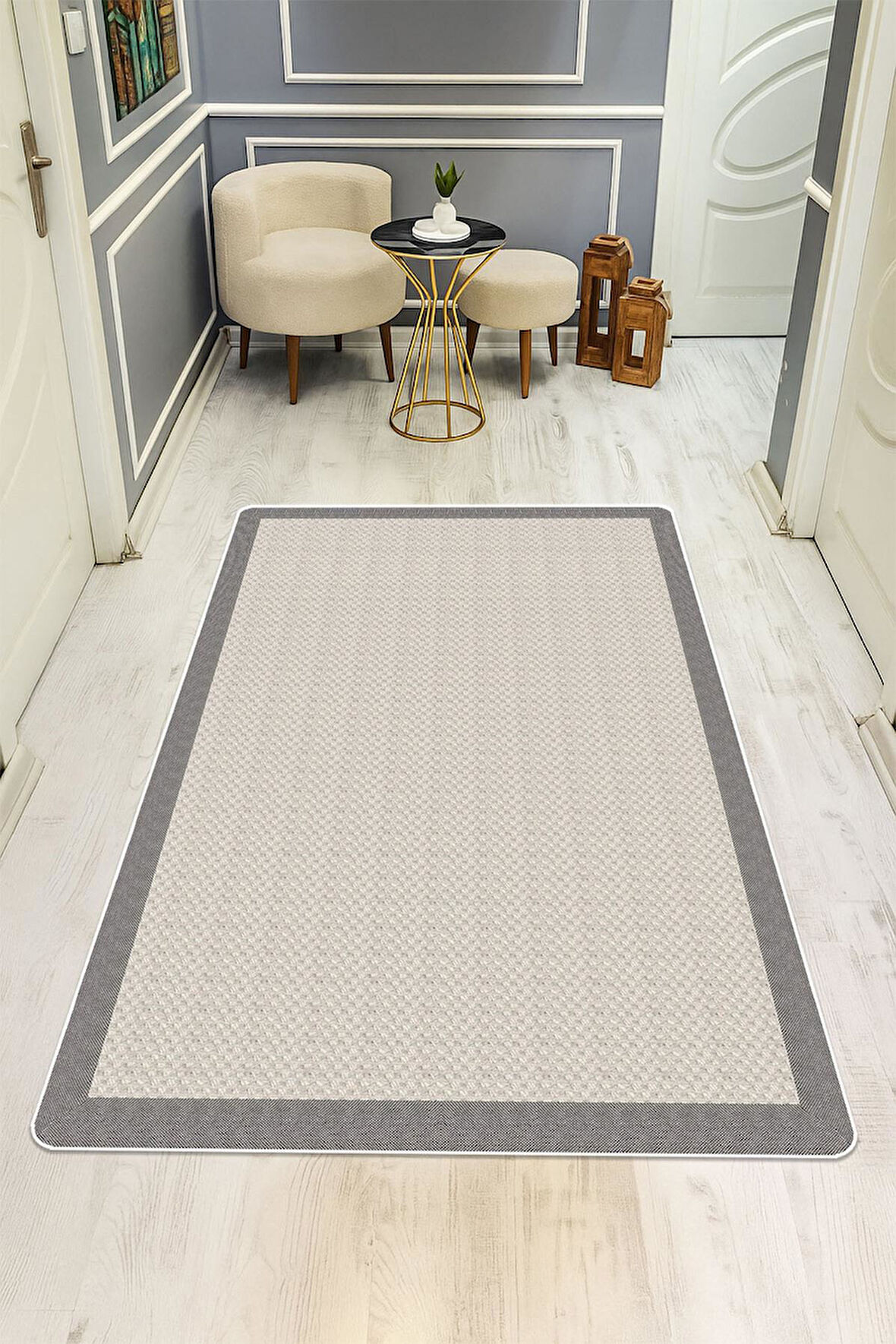 Modern Desenli Dijital Baskı Kaymaz Taban Halı H0268