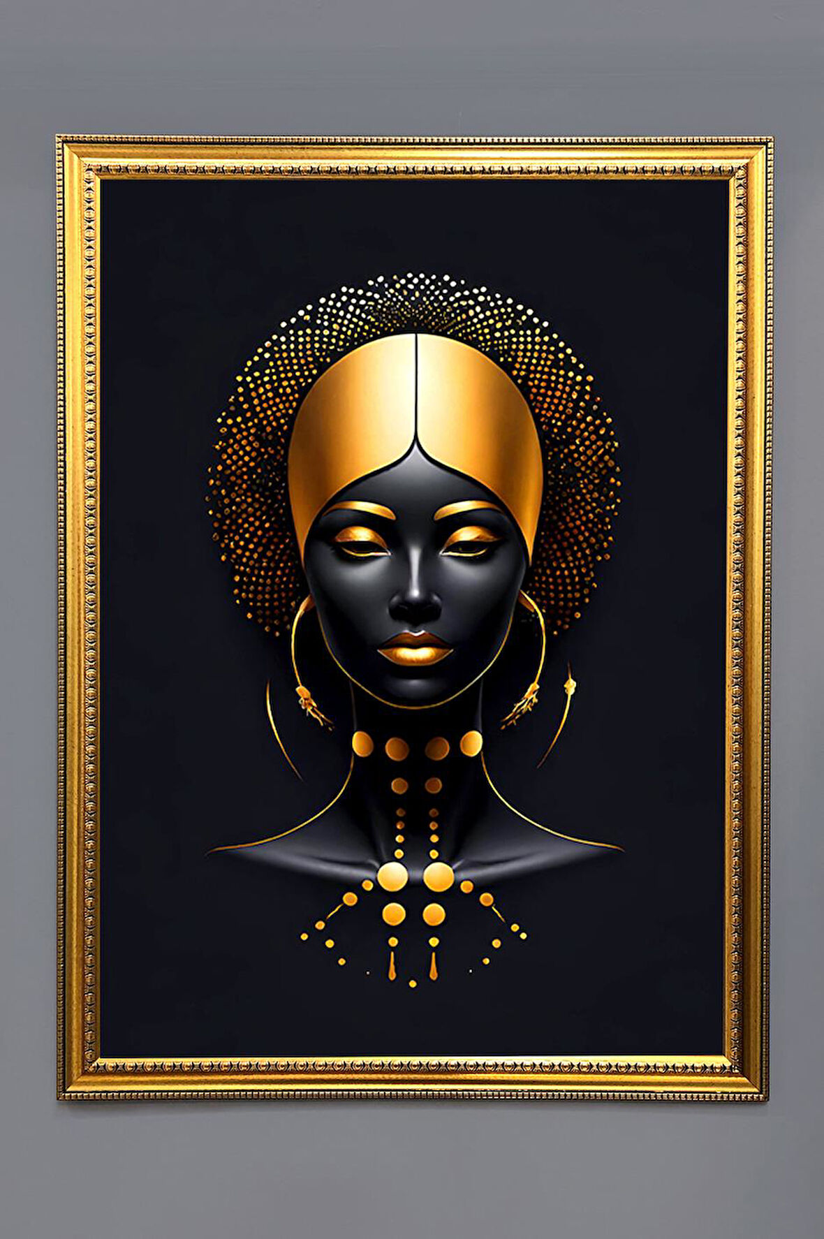 Kadın Figürlü Dijital Baskılı Kadife Kumaş Çerçeveli Tablo TBL0070