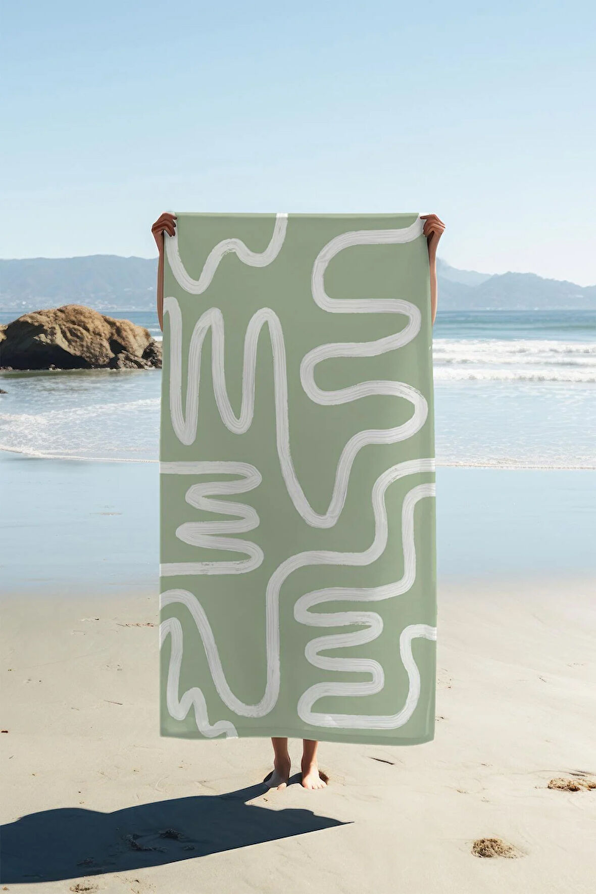 Dijital Baskı Plaj Deniz Havlusu Soyut Desenli Peştamal HVL0209