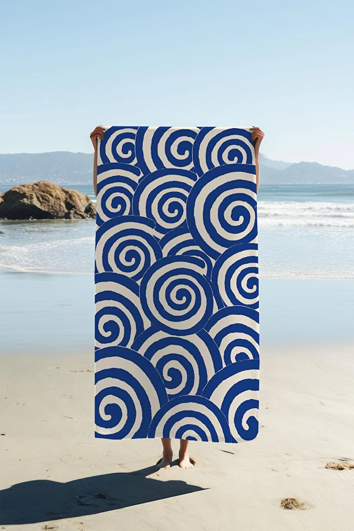 Dijital Baskı Plaj Deniz Havlusu Modern Desenli Peştamal HVL0216