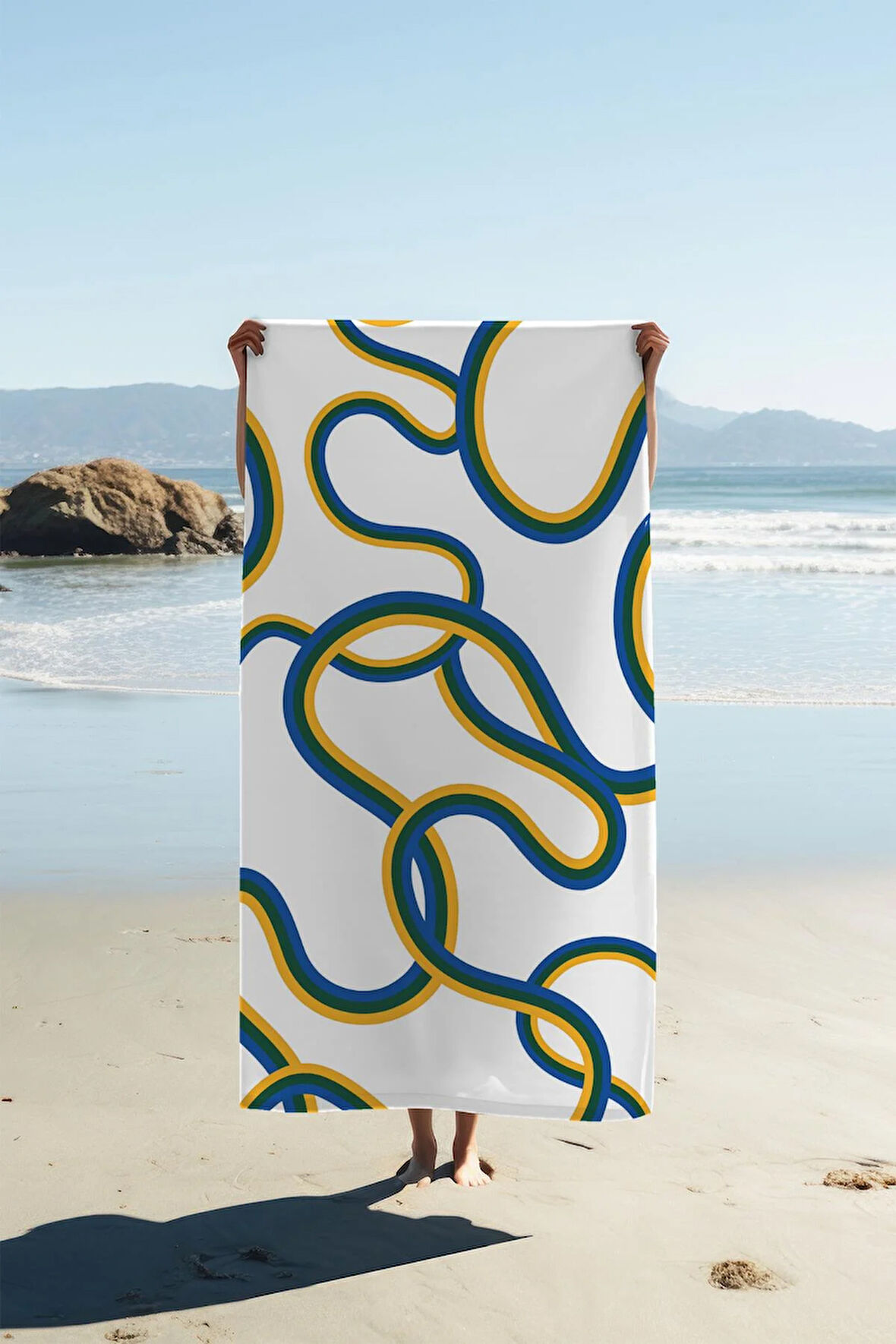 Dijital Baskı Plaj Deniz Havlusu Soyut Desenli Peştamal HVL0226