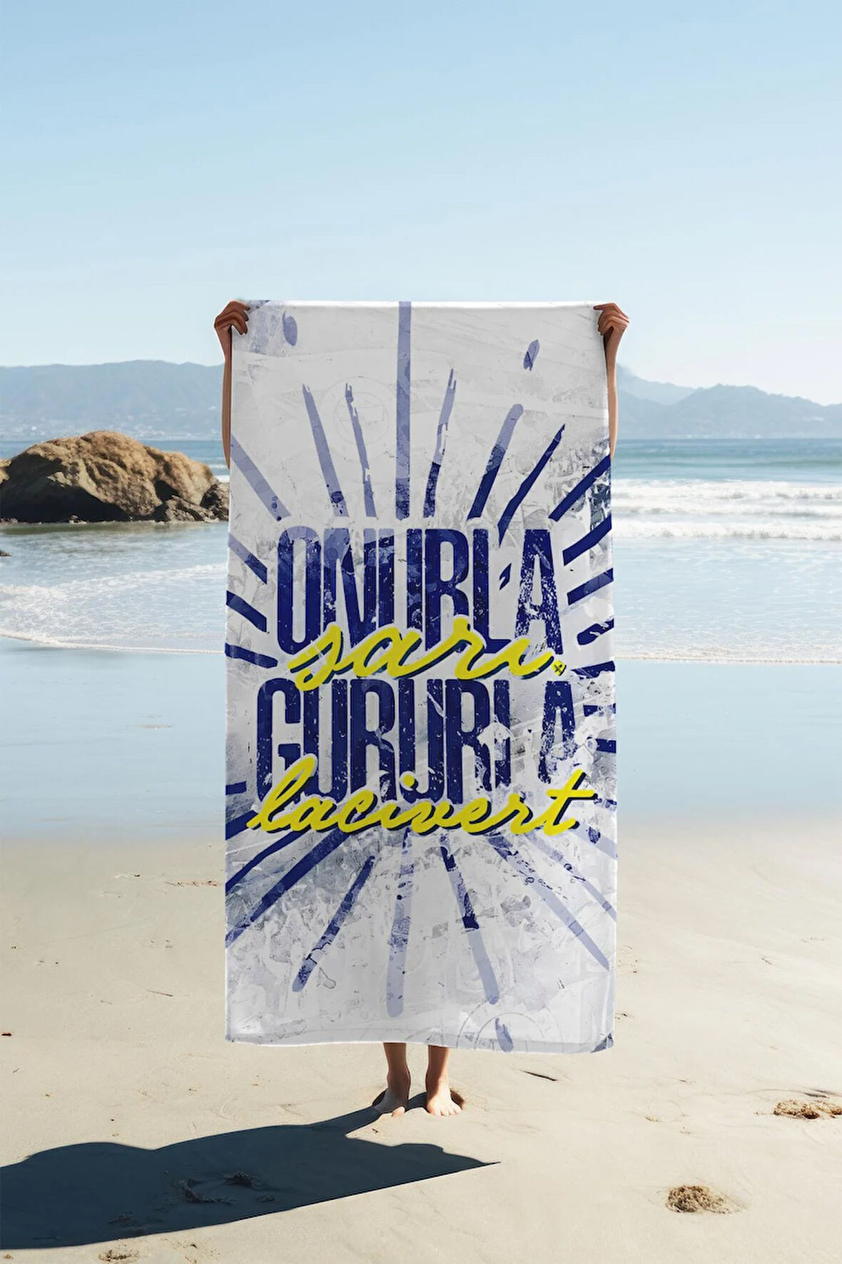 Dijital Baskı Plaj Deniz Havlusu Genç Sportif Desen Peştamal HVL0234