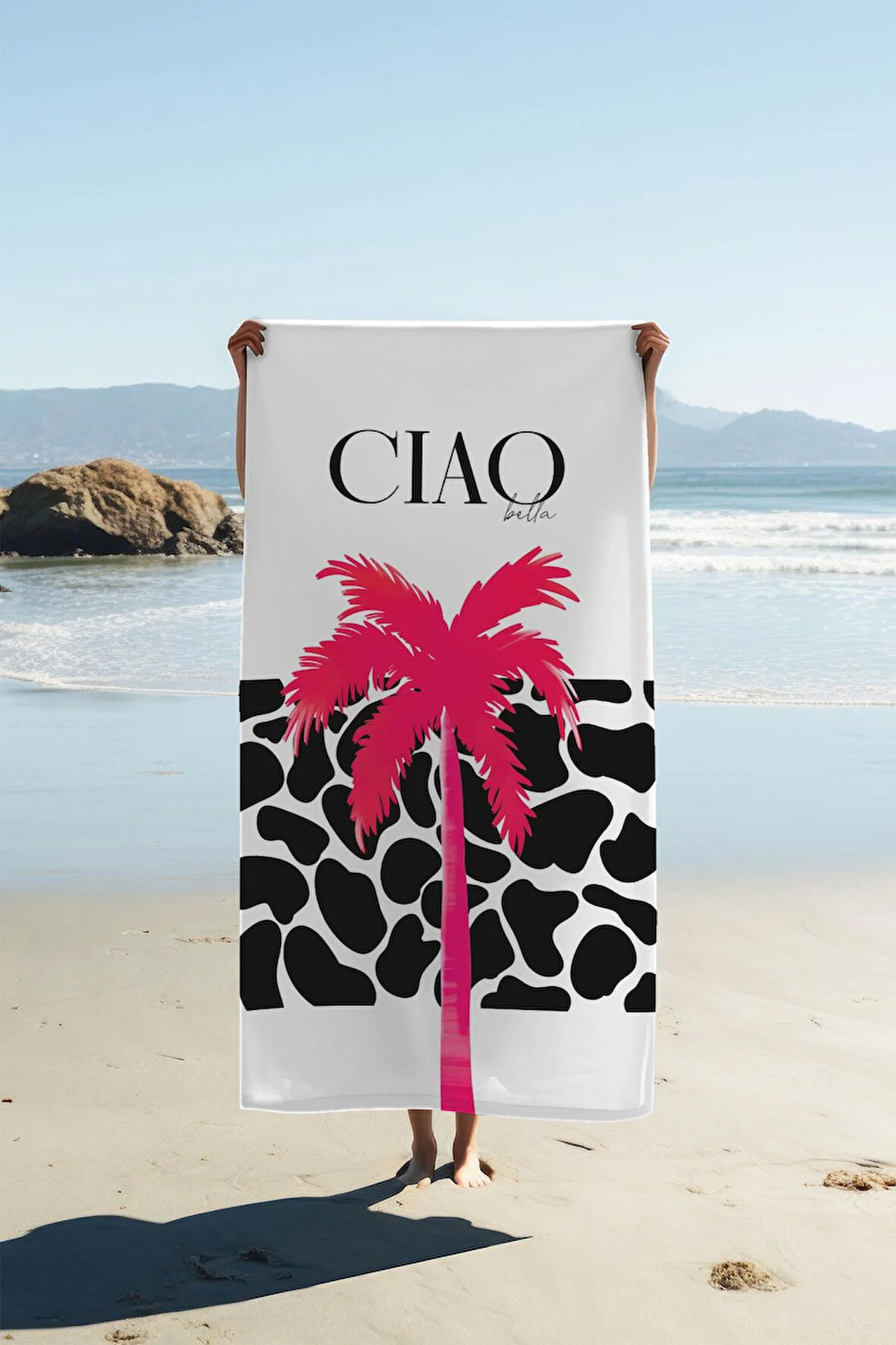 Dijital Baskı Plaj Deniz Havlusu CIAO Desenli Peştamal HVL0175